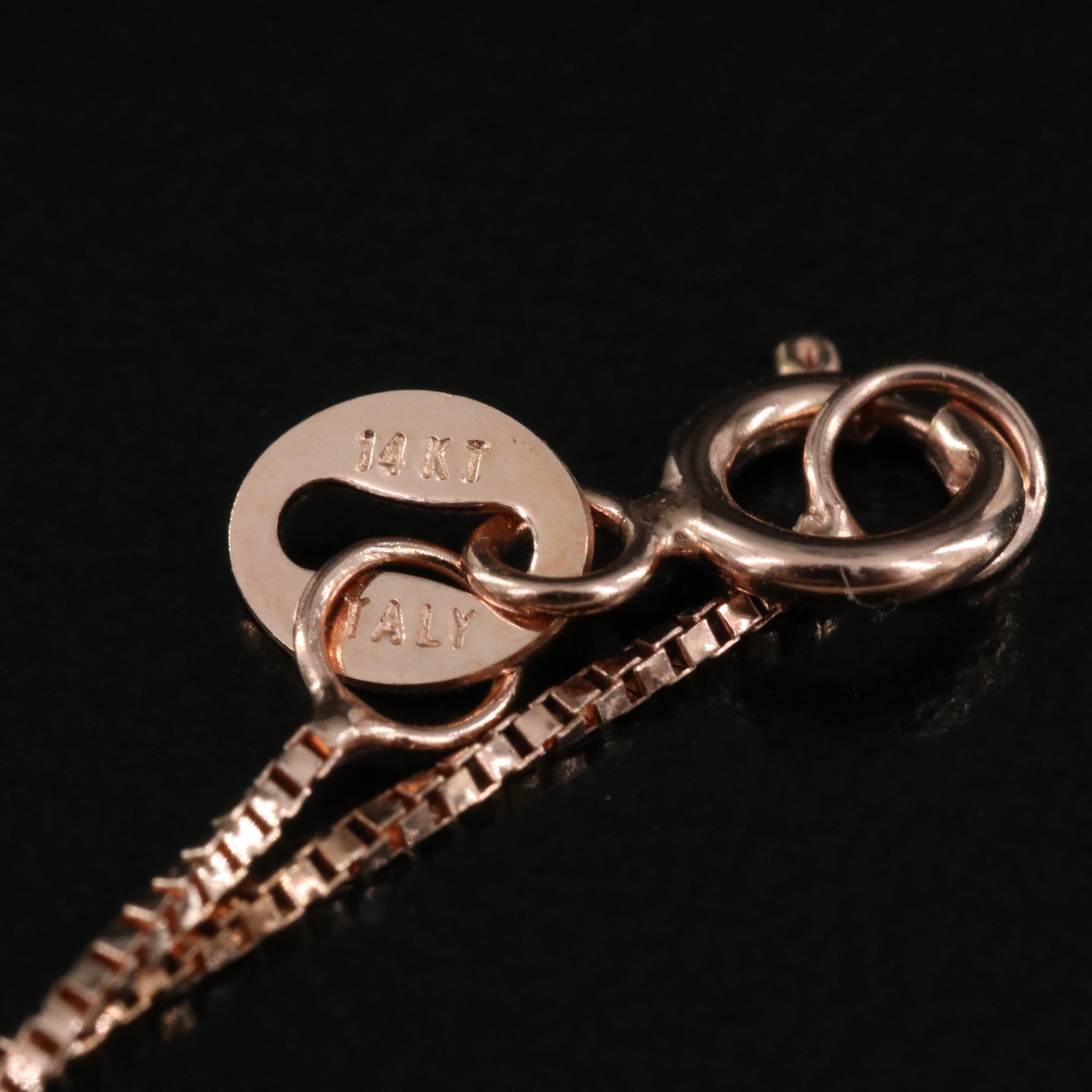14K Rose Gold Box Chain