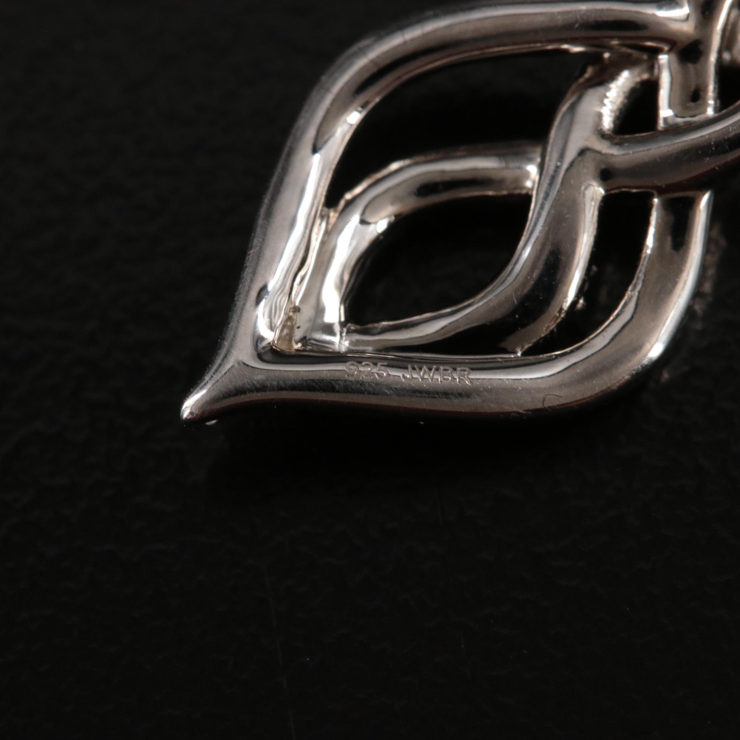 Sterling Diamond Twist Pendant Necklace