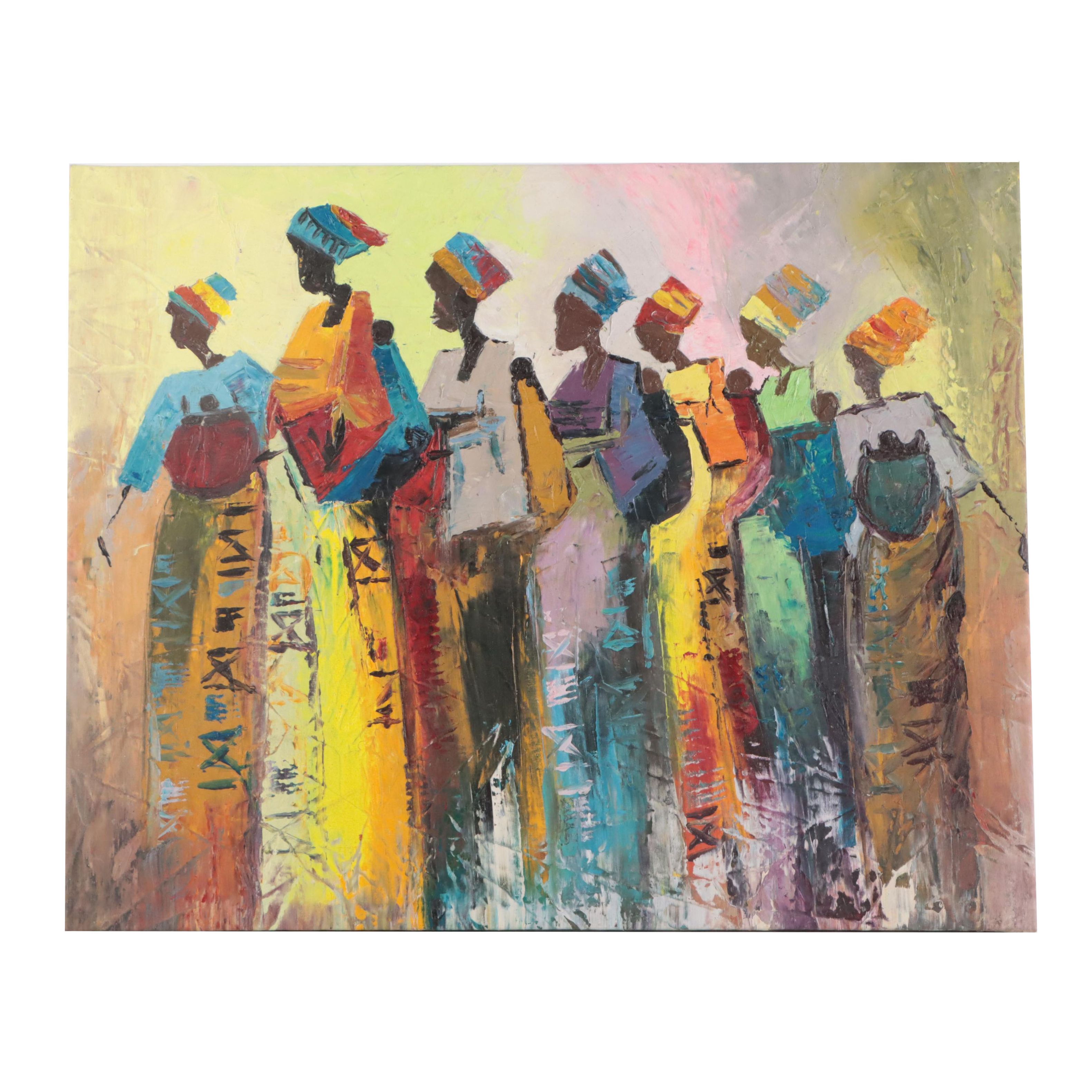 Bayo Ogundele Oil Painting "Mother's Day," 2023