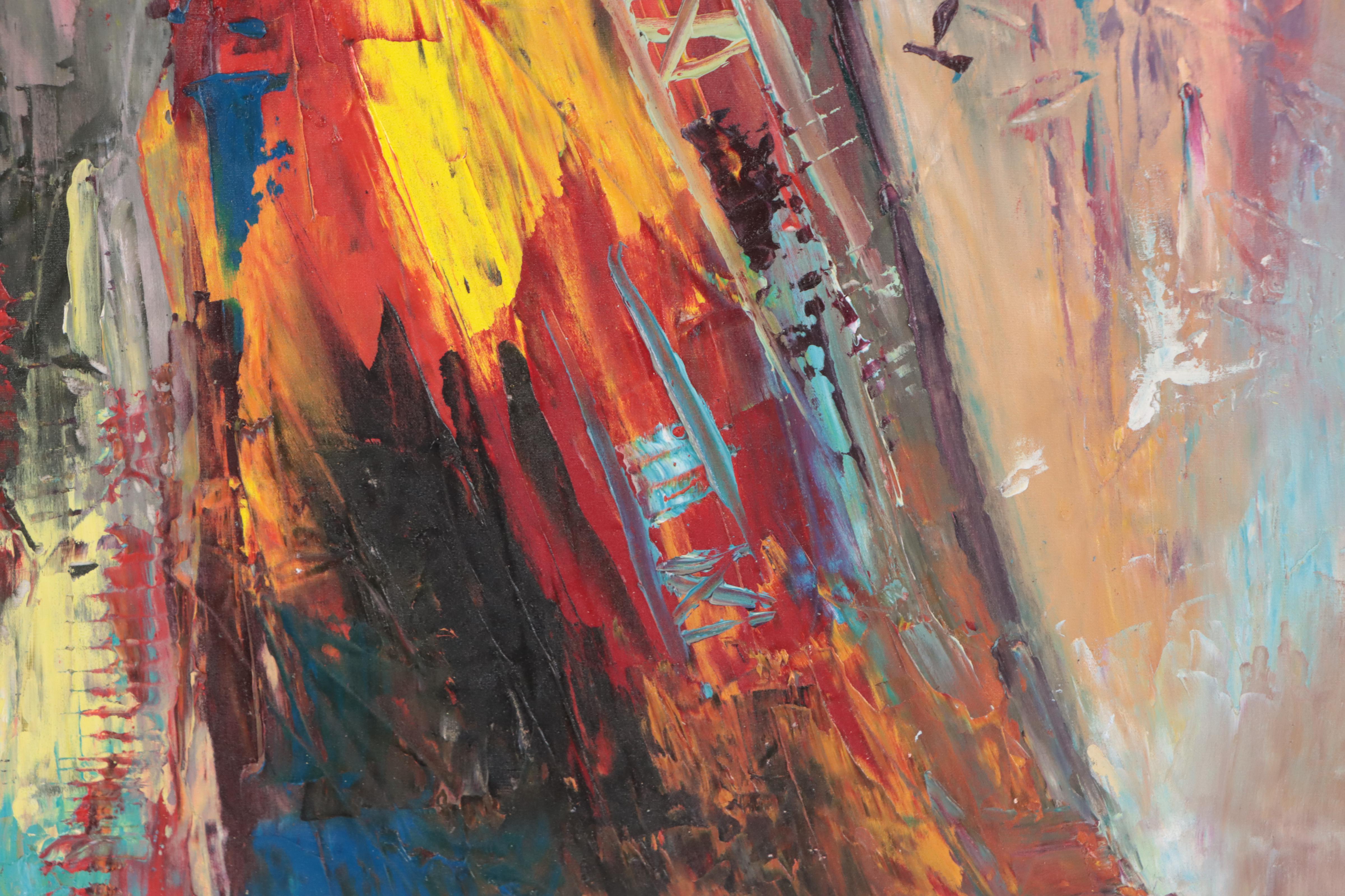 Bayo Ogundele Oil Painting "Local Drummers," 2023