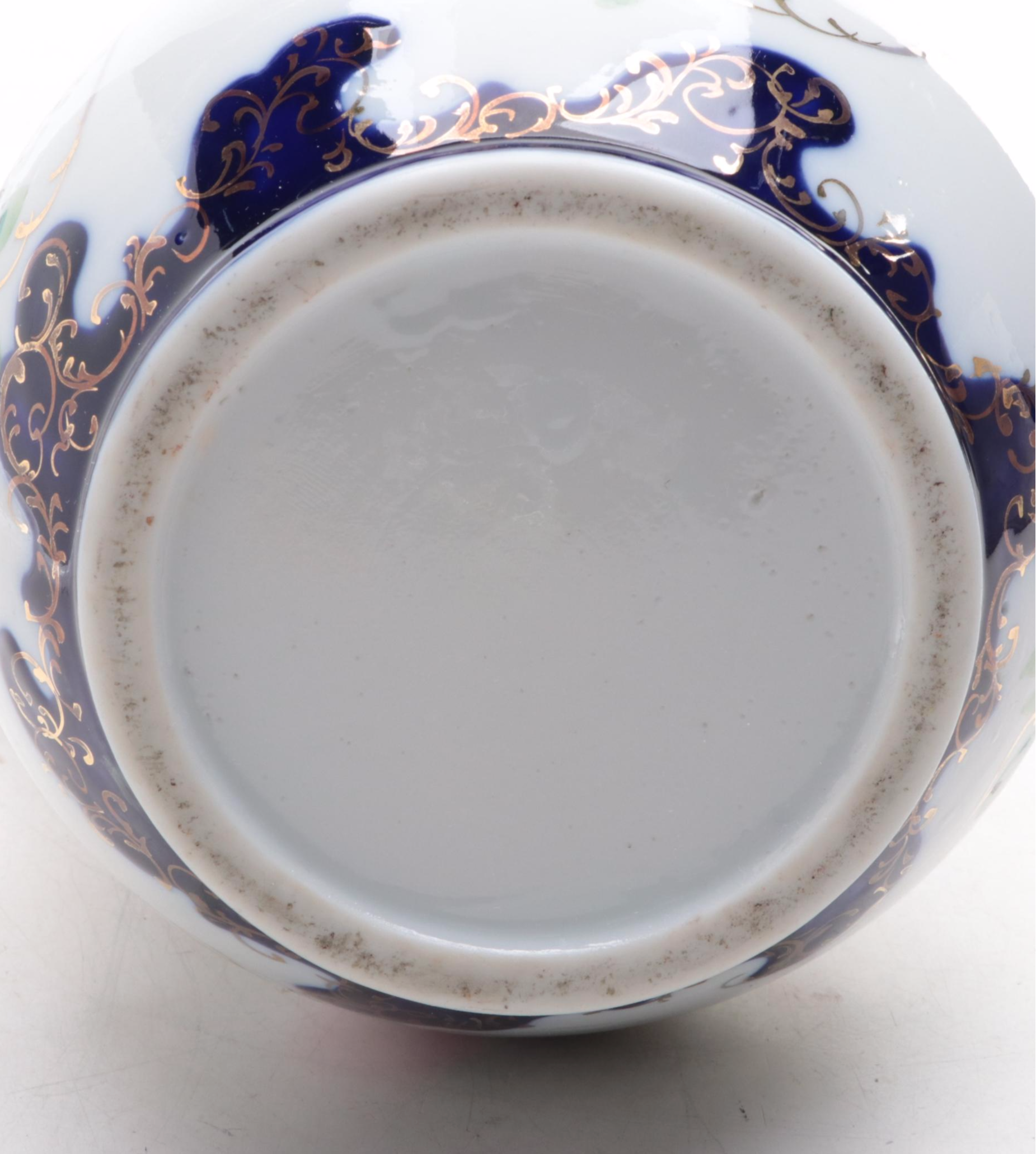 Rococo Style Gilt Accented Hand-Painted Porcelain Pitcher, Early 20th Century