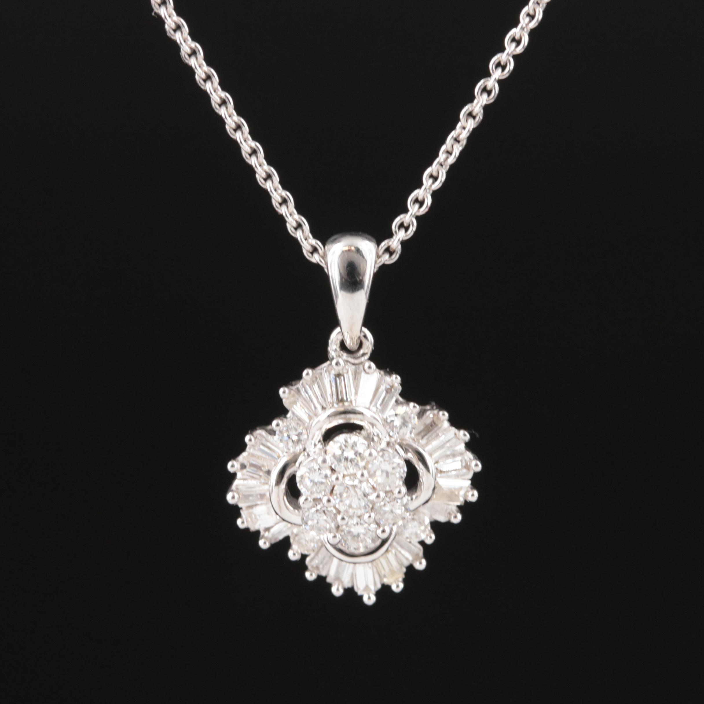 Simply Vera Vera Wang Sterling Diamond Pendant Necklace
