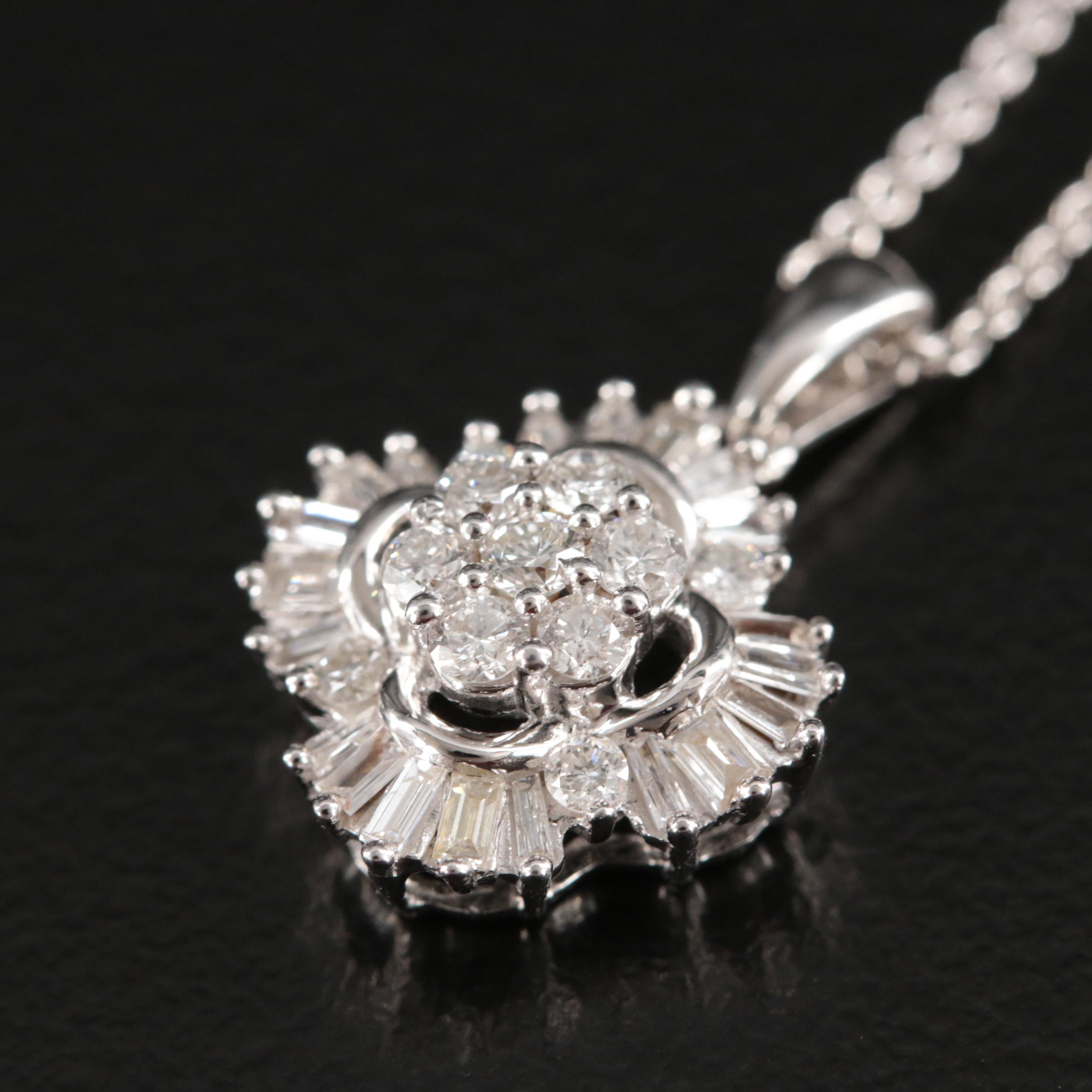 Simply Vera Vera Wang Sterling Diamond Pendant Necklace