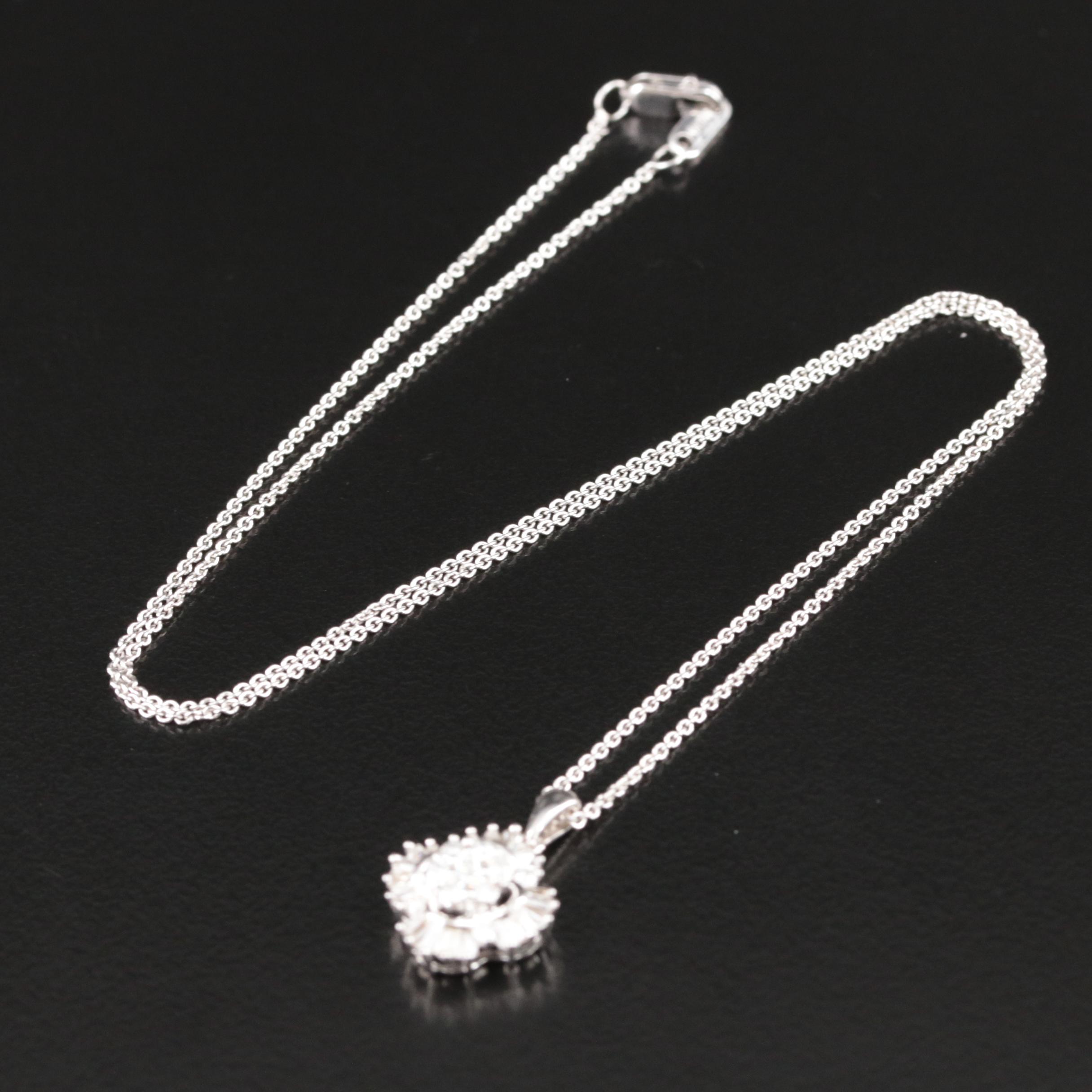 Simply Vera Vera Wang Sterling Diamond Pendant Necklace