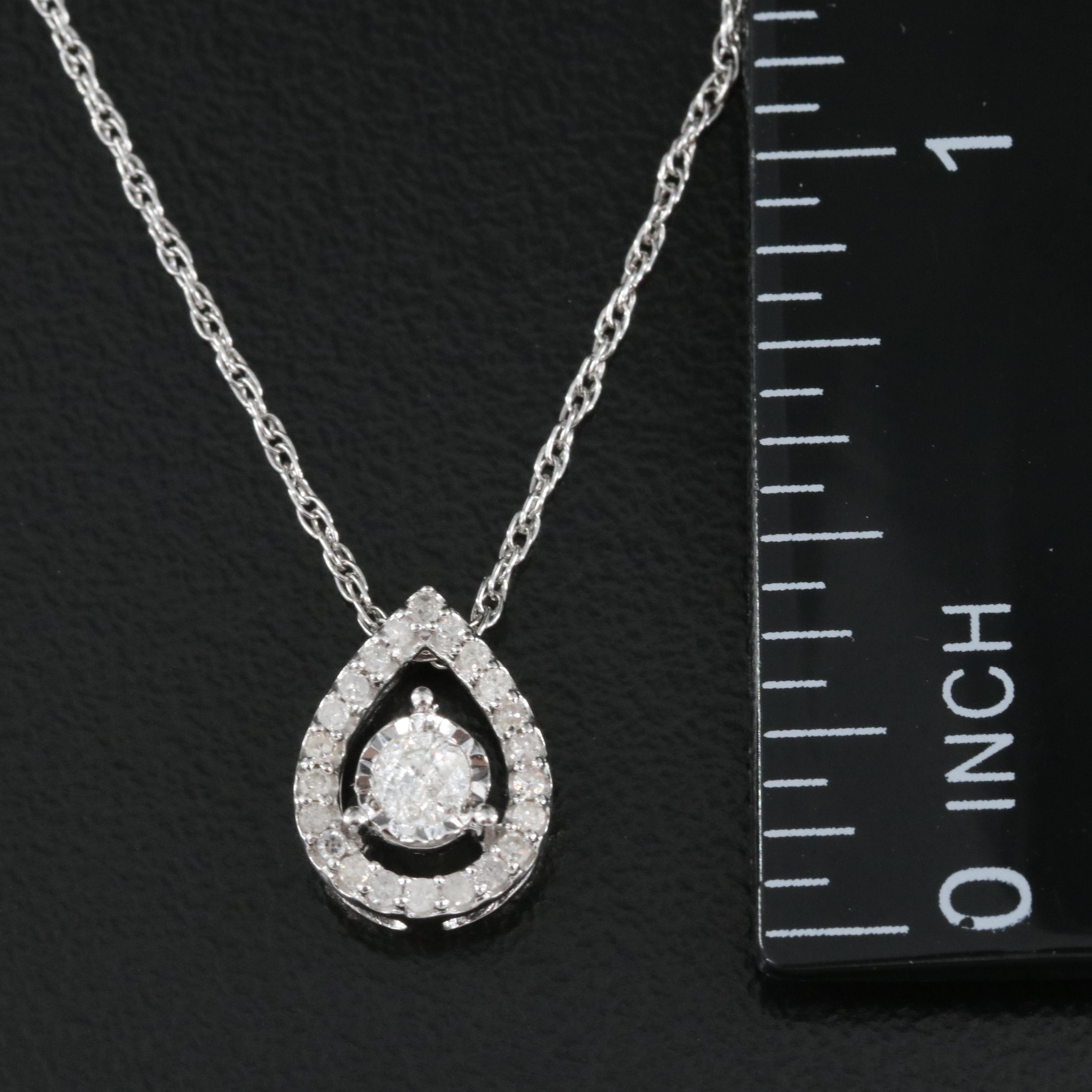 Sterling Diamond Pendant Necklace