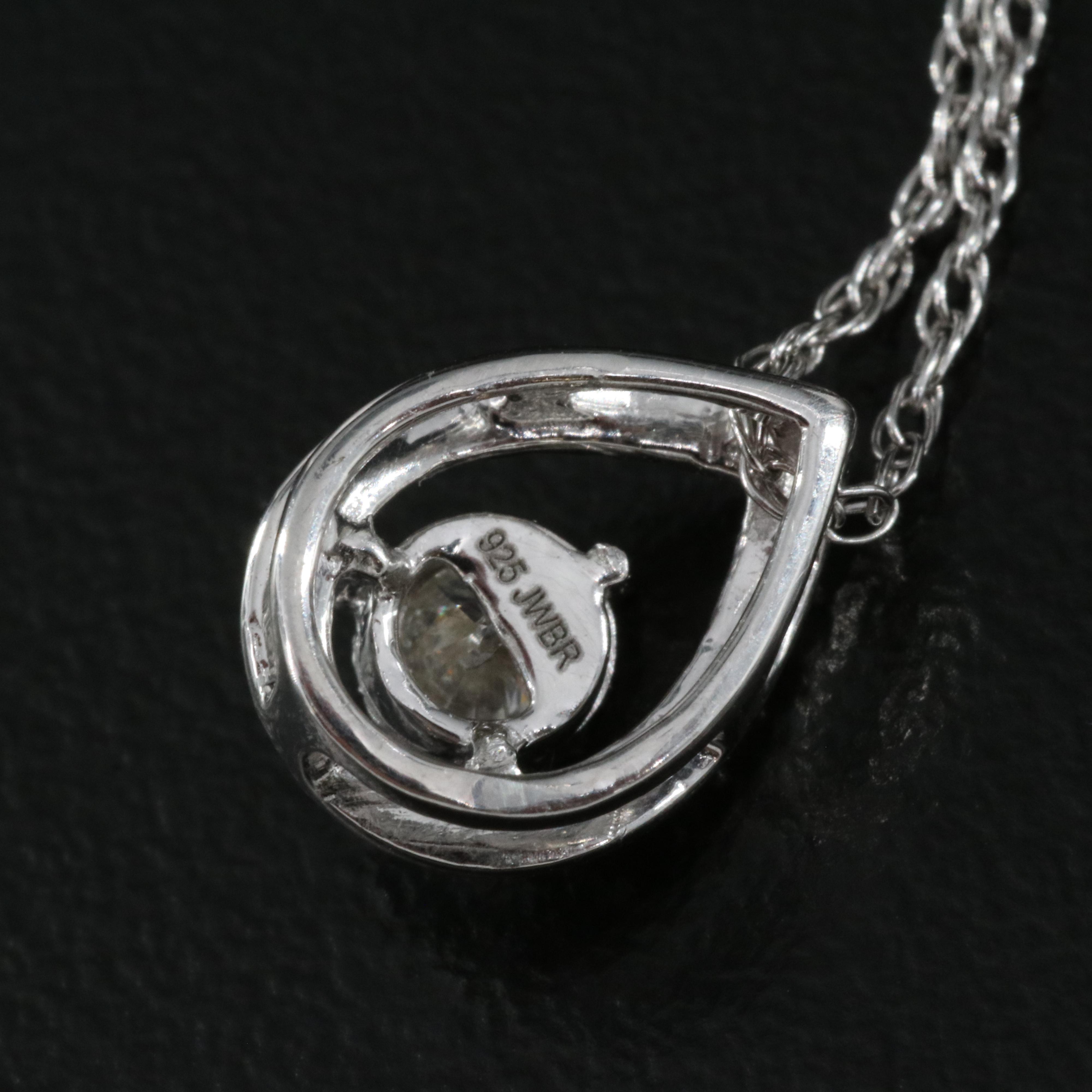 Sterling Diamond Pendant Necklace