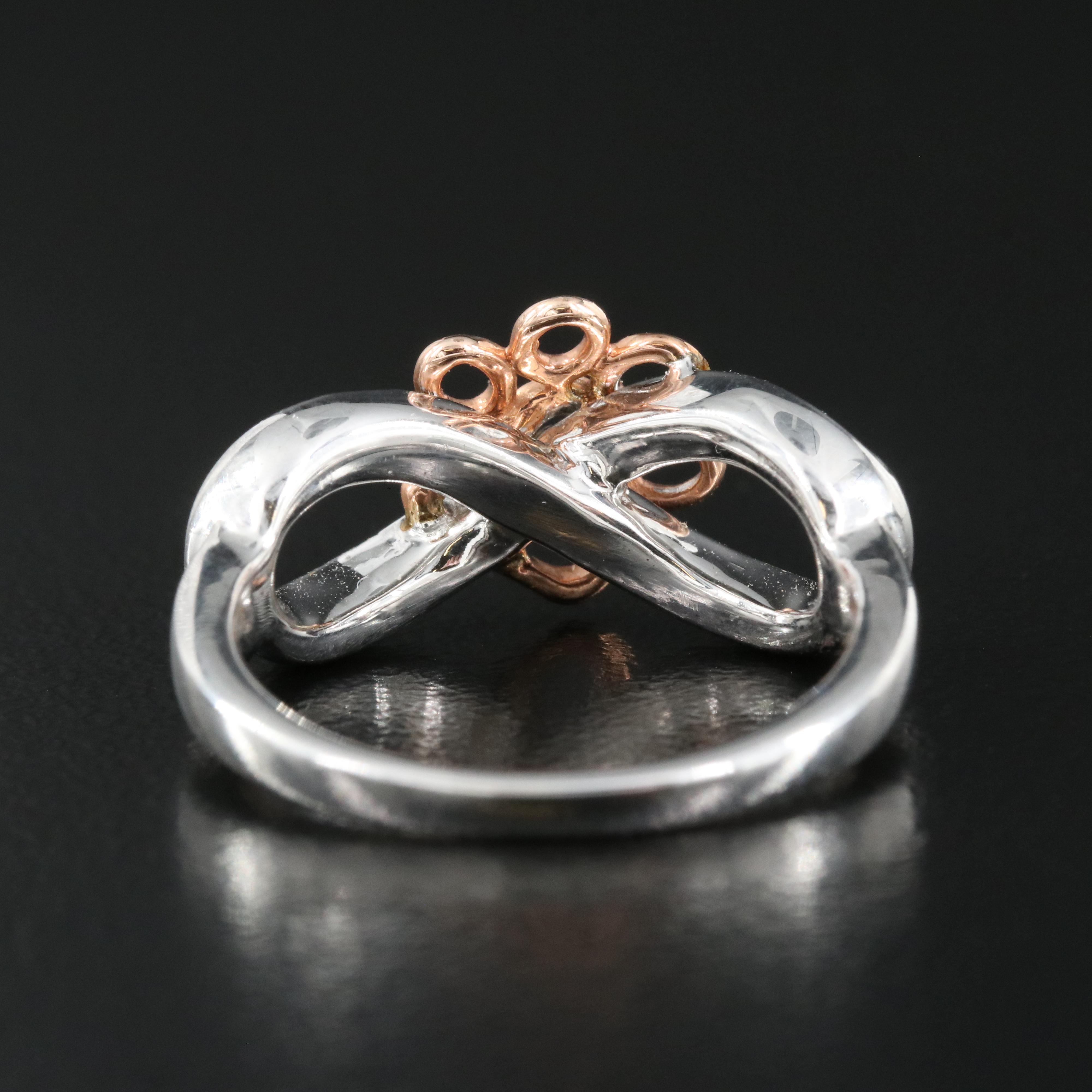 Sterling Diamond Infinity Paw Print Ring