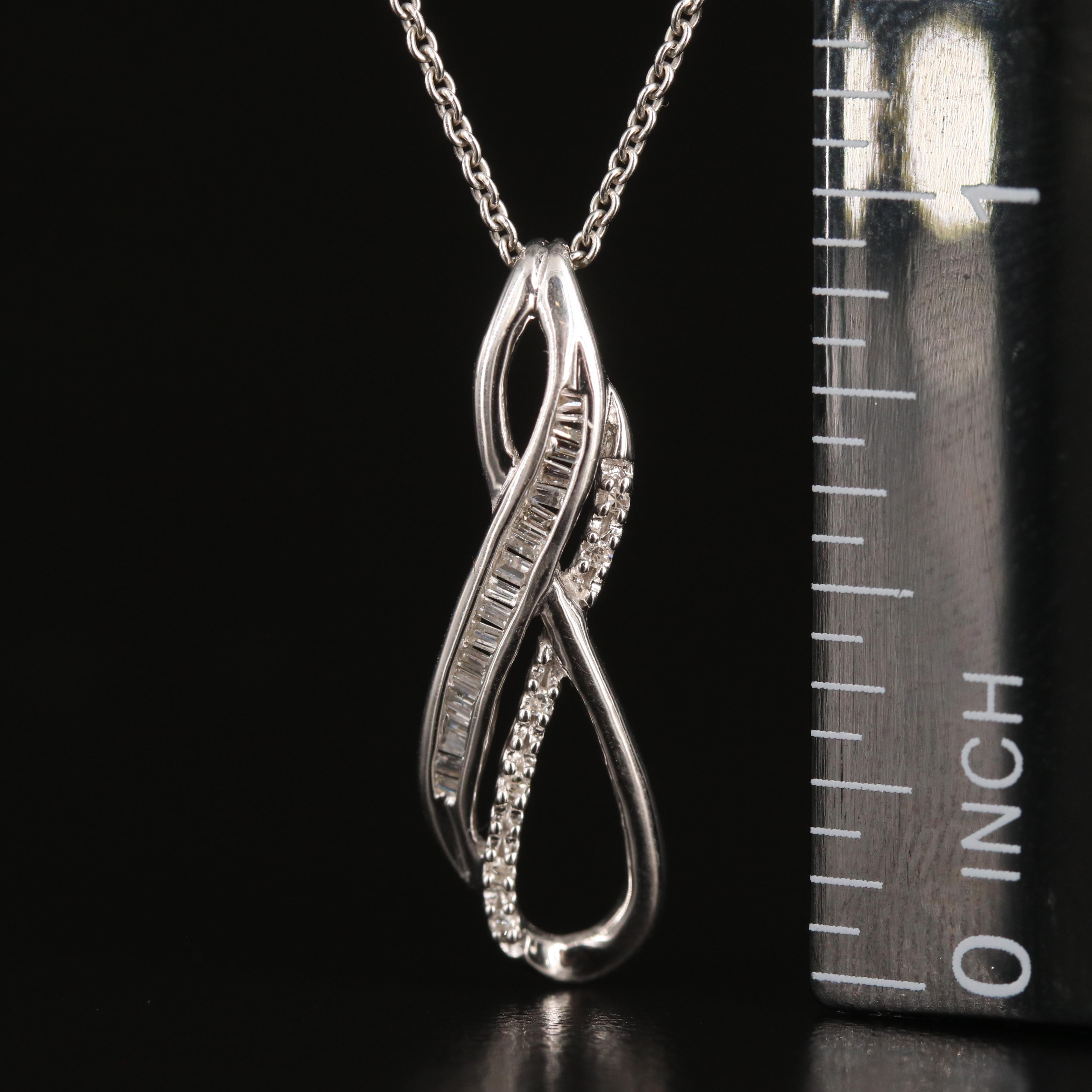 Sterling Diamond Infinity Pendant Necklace