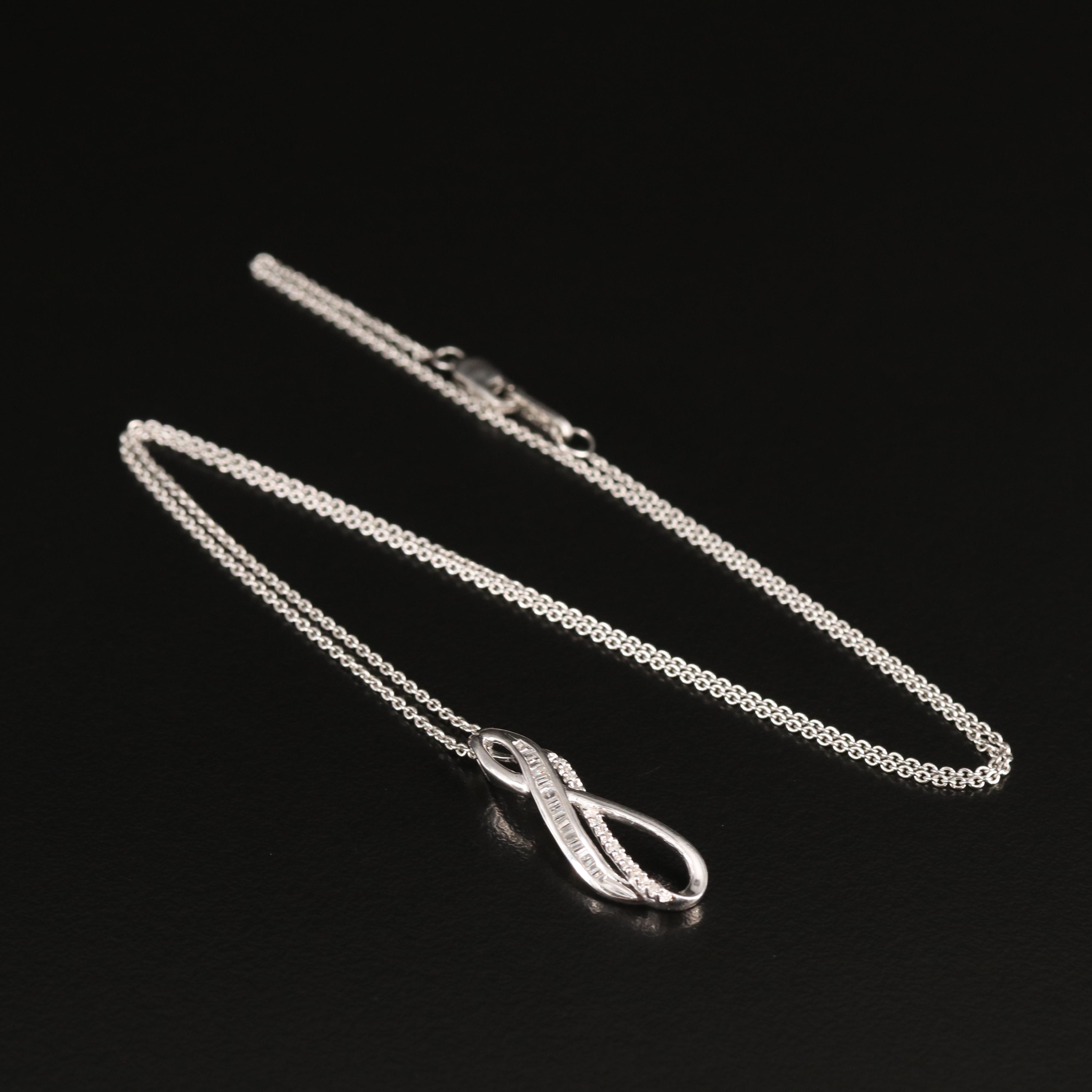 Sterling Diamond Infinity Pendant Necklace