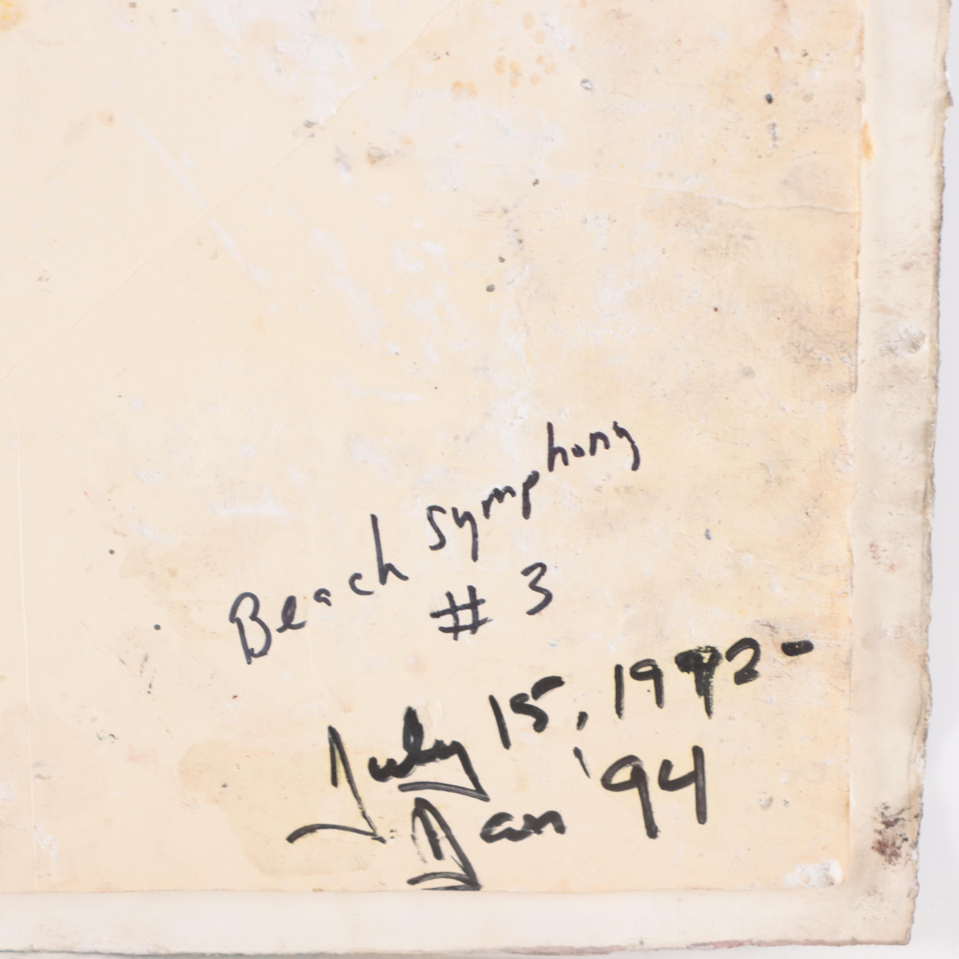 Juliet Holland Mixed Media Painting "Beach Symphony #3," 1992 - 1994