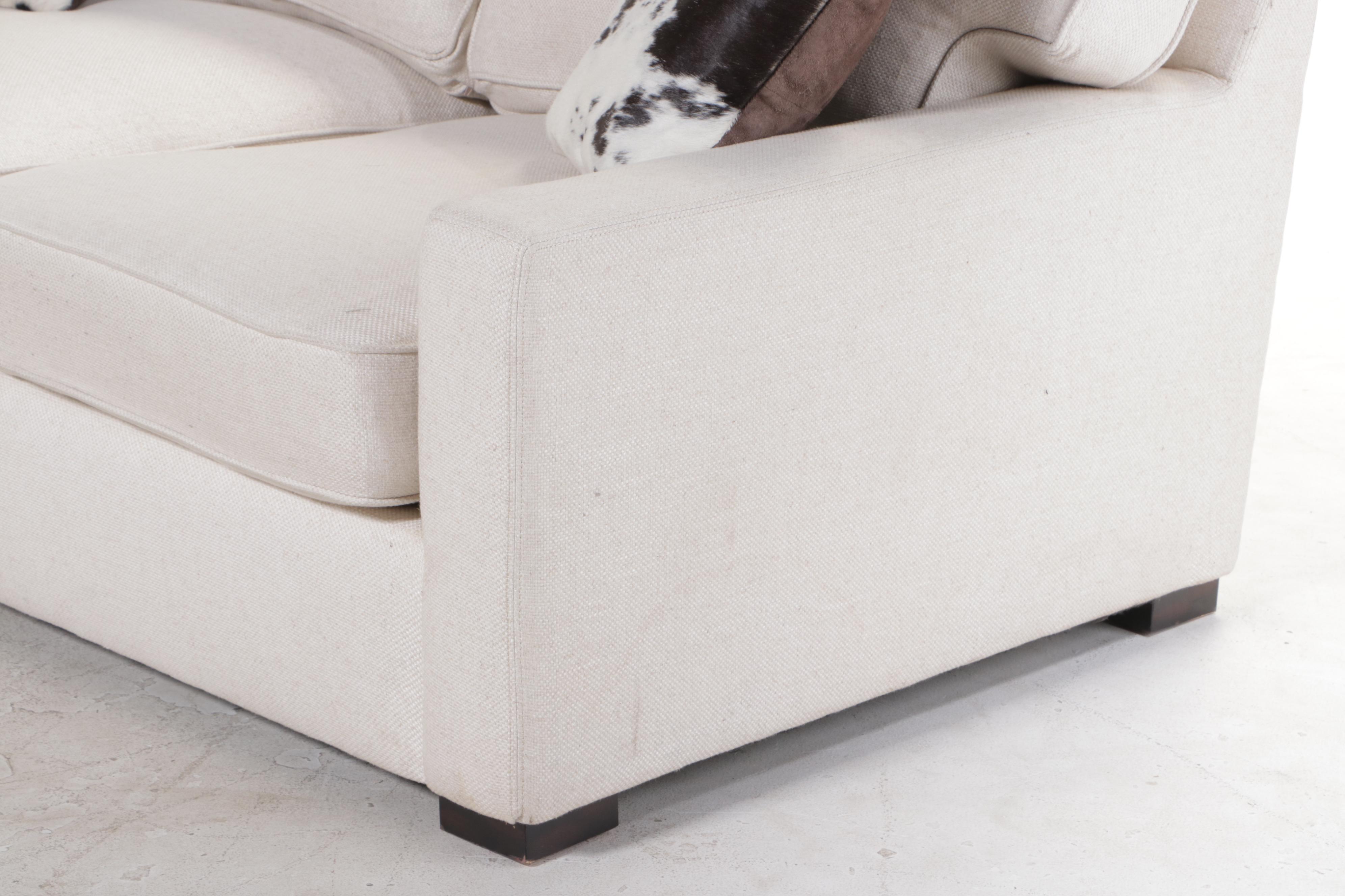 Frontgate Upholstered Sectional Sofa with Throw Pillows