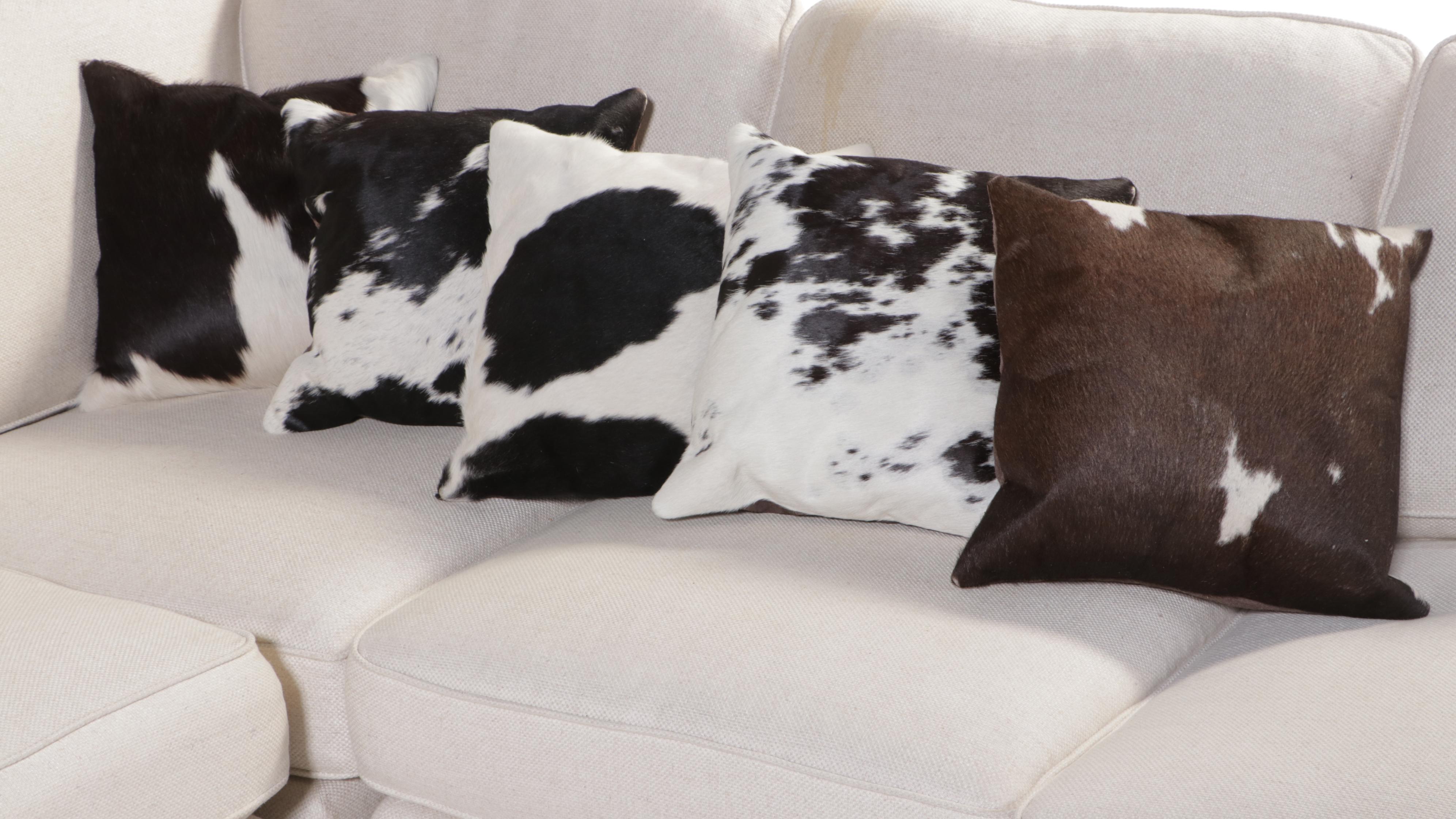 Frontgate Upholstered Sectional Sofa with Throw Pillows