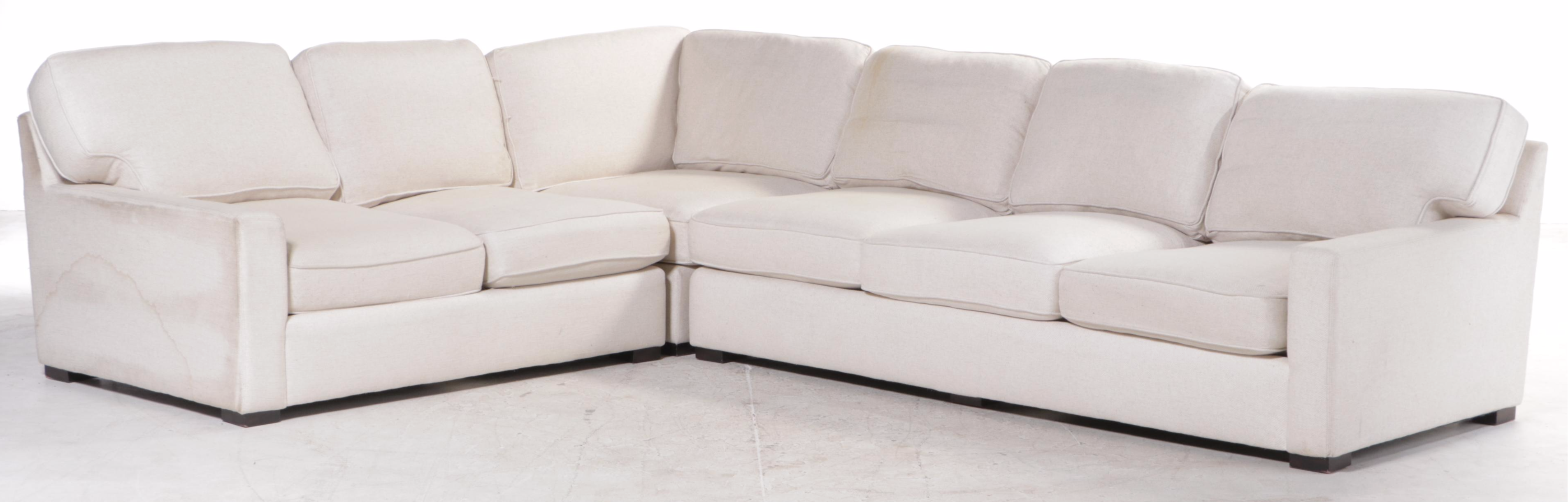 Frontgate Upholstered Sectional Sofa with Throw Pillows