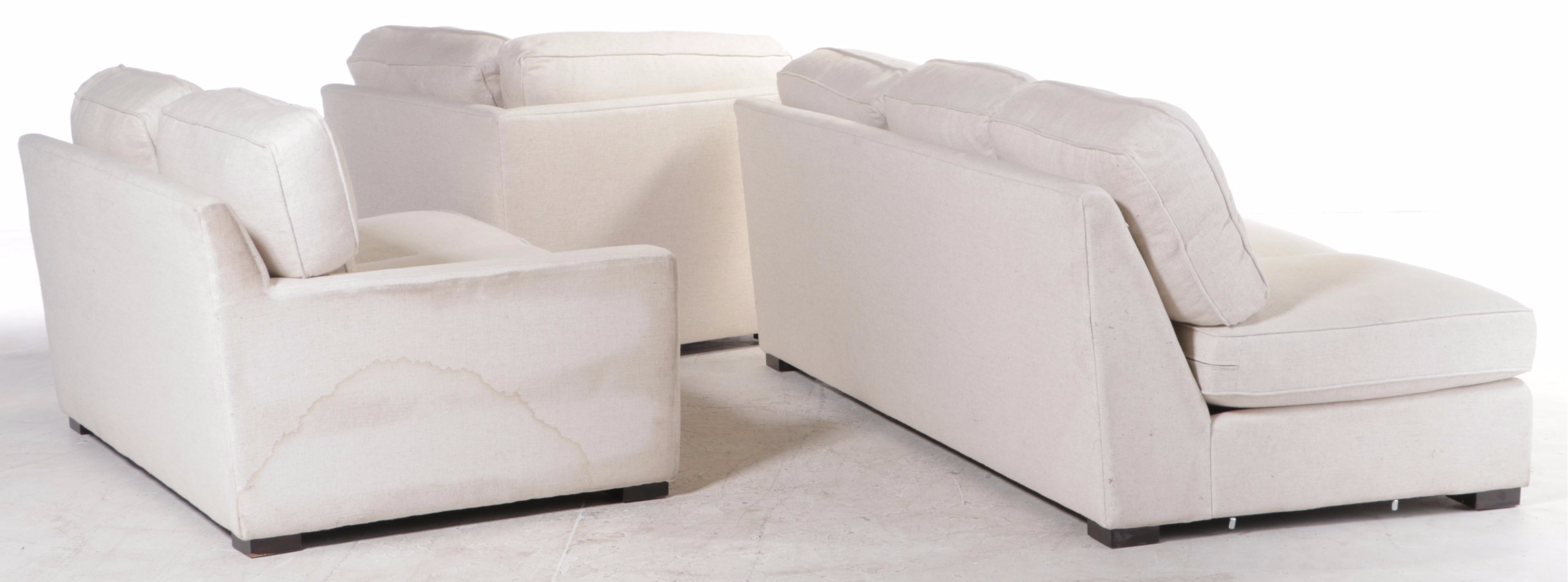 Frontgate Upholstered Sectional Sofa with Throw Pillows