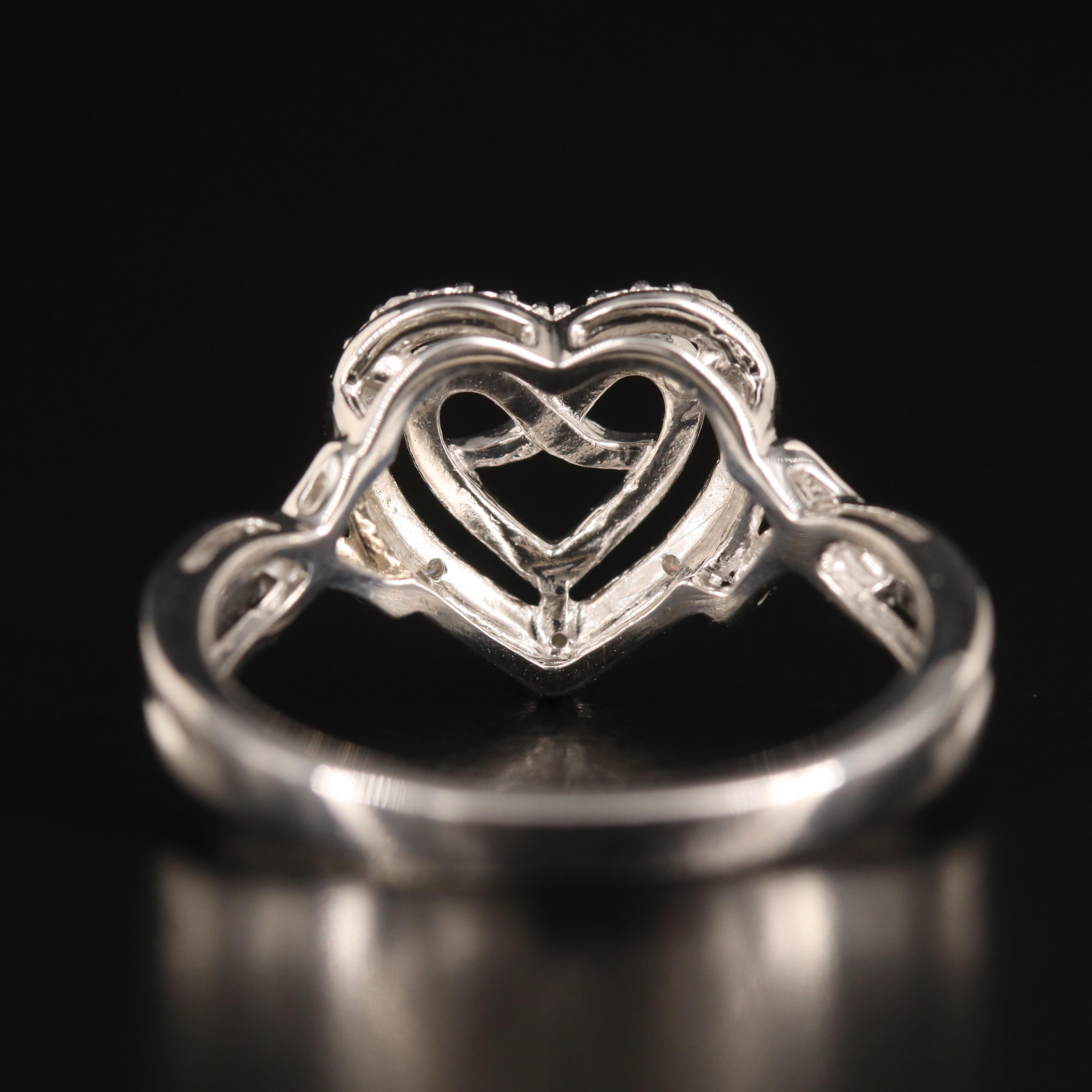 Sterling Diamond Infinity Heart Ring