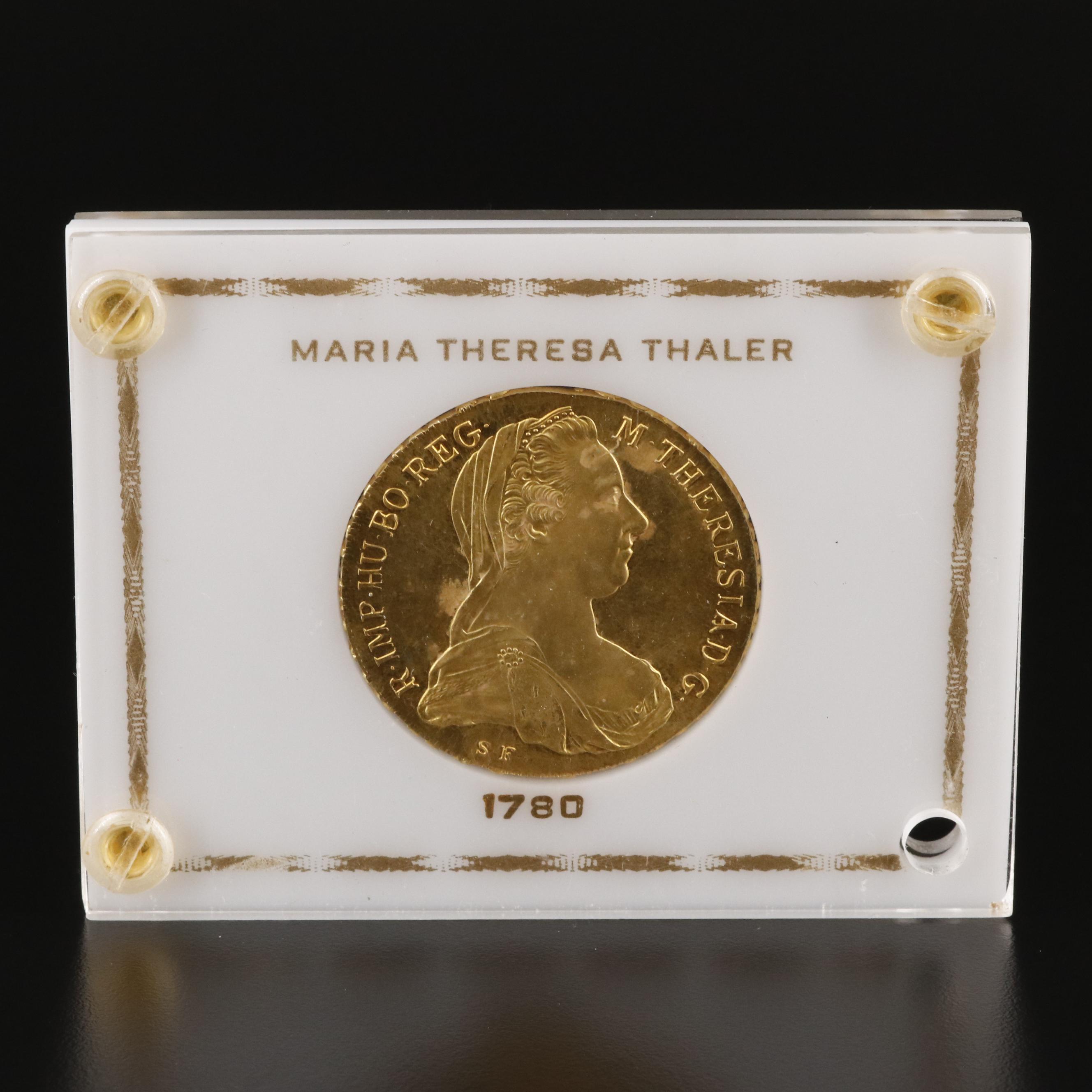 1780 (Restrike) Gold Plated Maria Theresa Thaler
