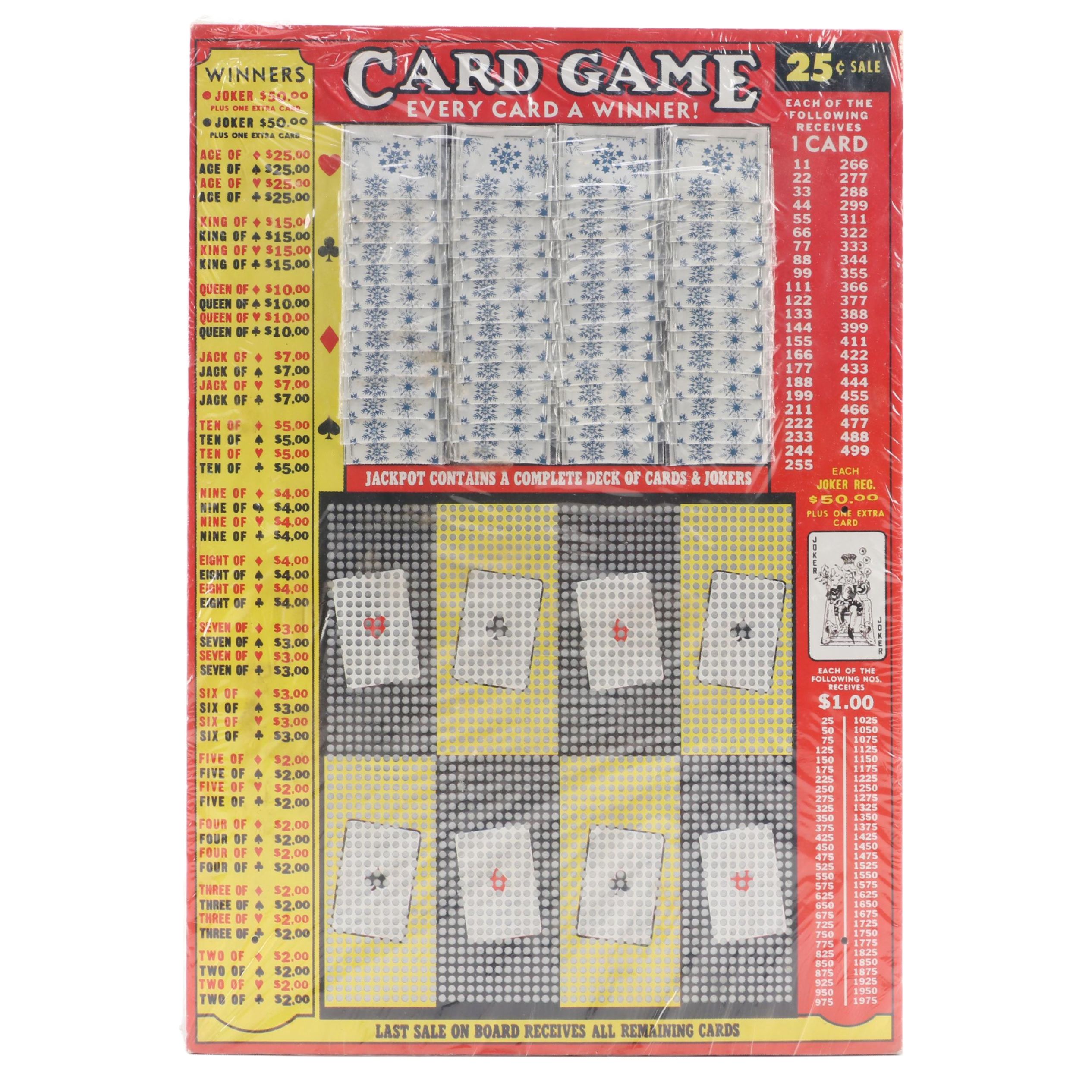 Joker Card Game Punch Board, Mid to Late 20th Century EBTH