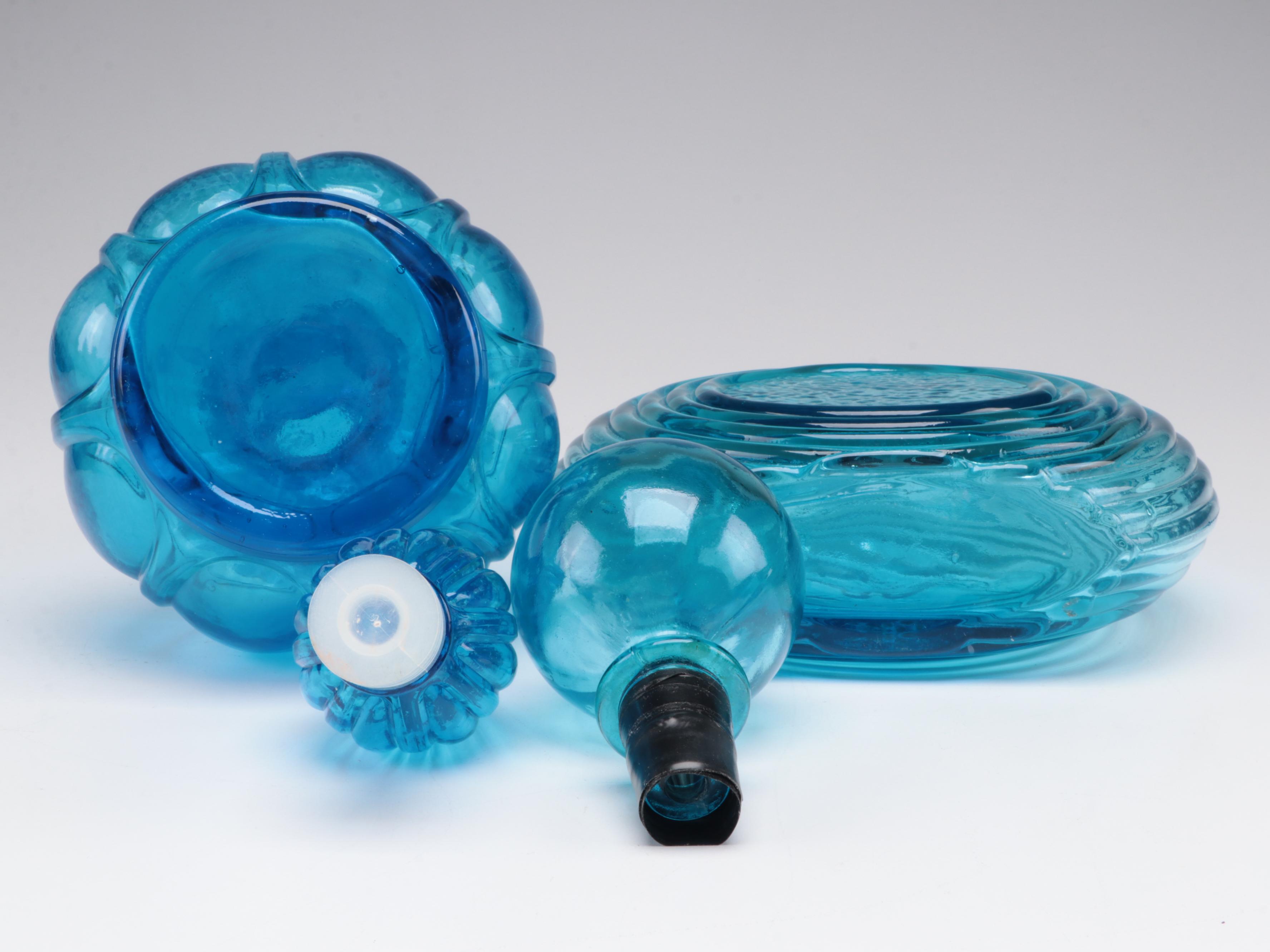 Empoli Glass Corset Style Genie Bottle with Embossed Eagle Decanter