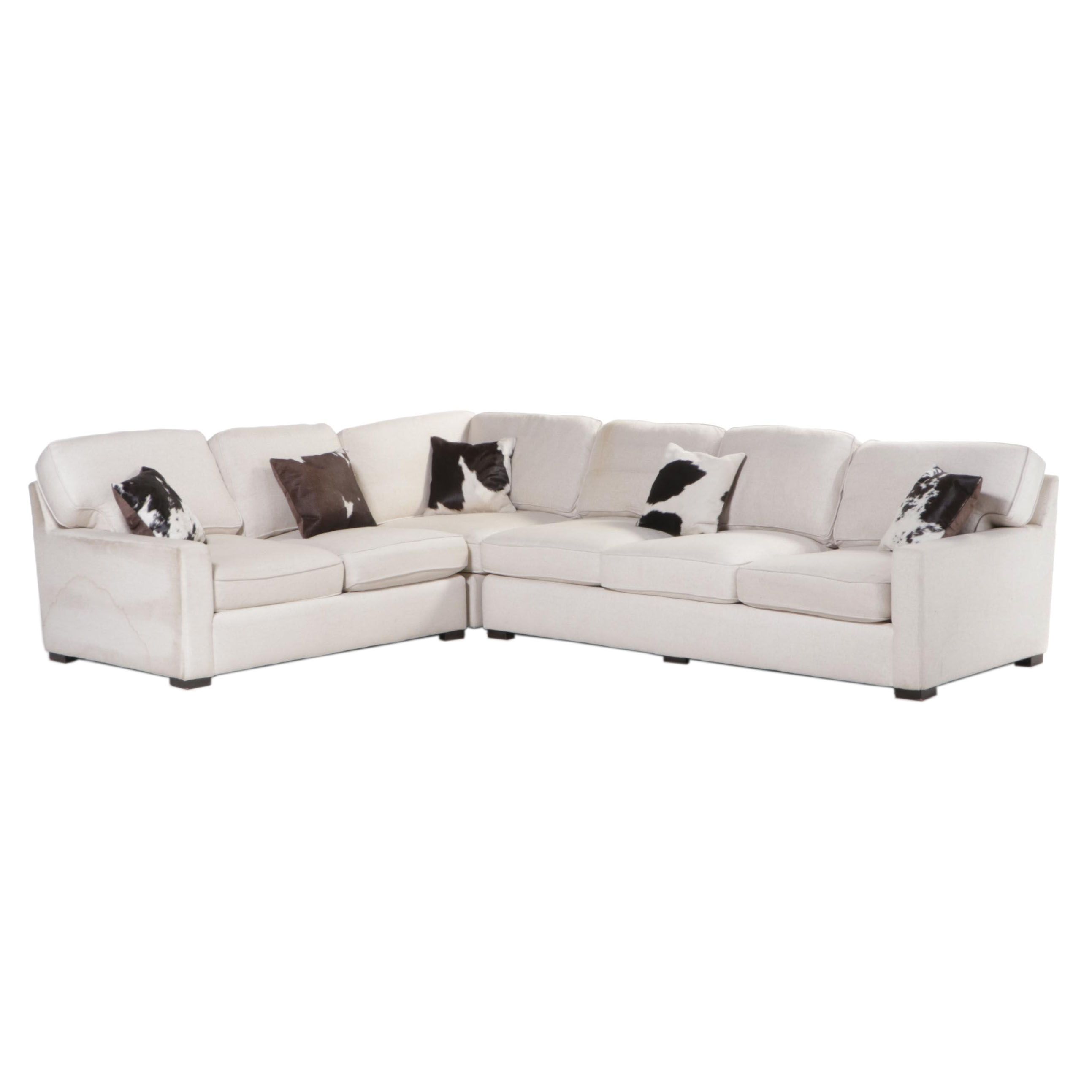 Frontgate Upholstered Sectional Sofa with Throw Pillows