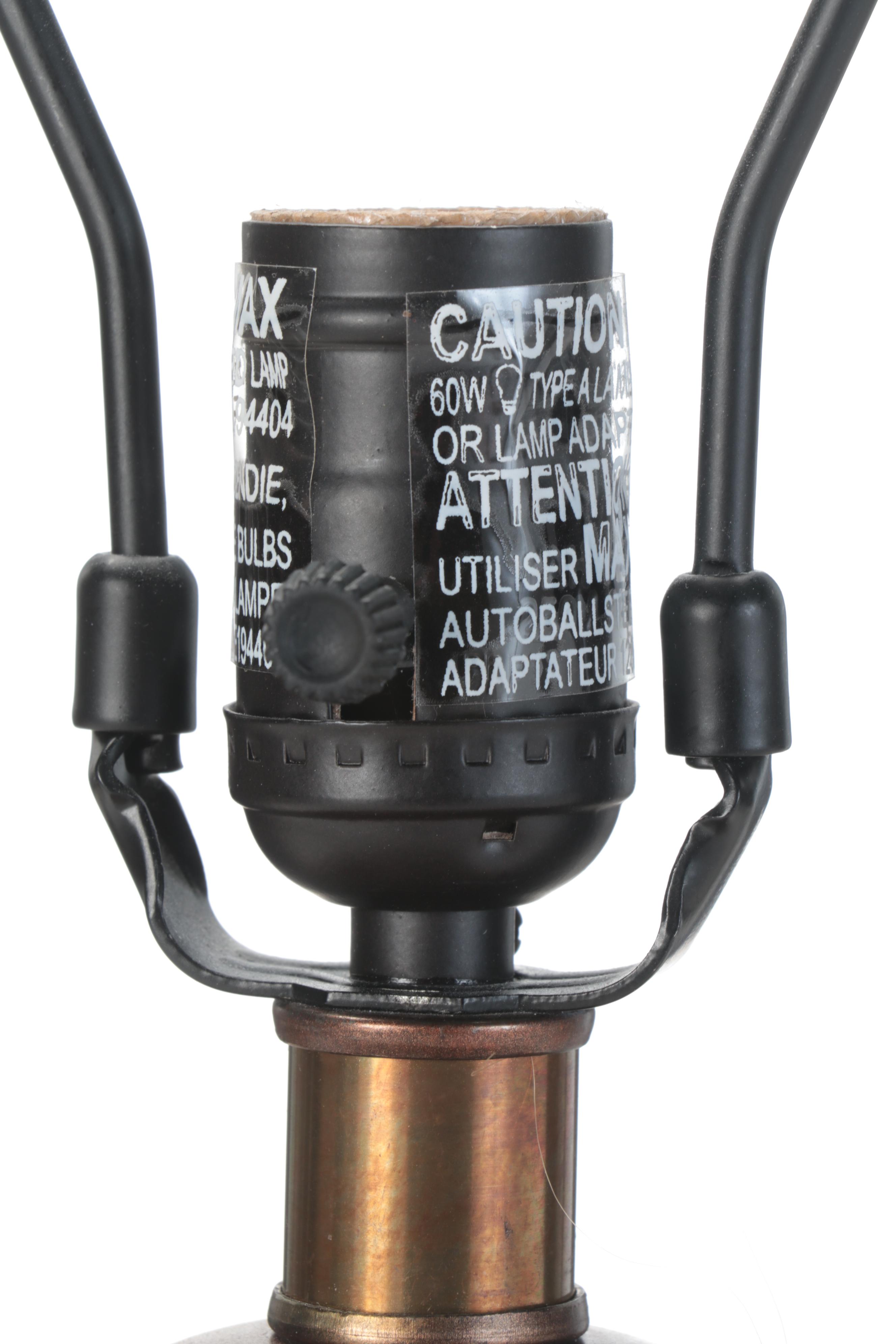 Pottery Barn "Bailey" Metal-Banded Glass Table Lamp