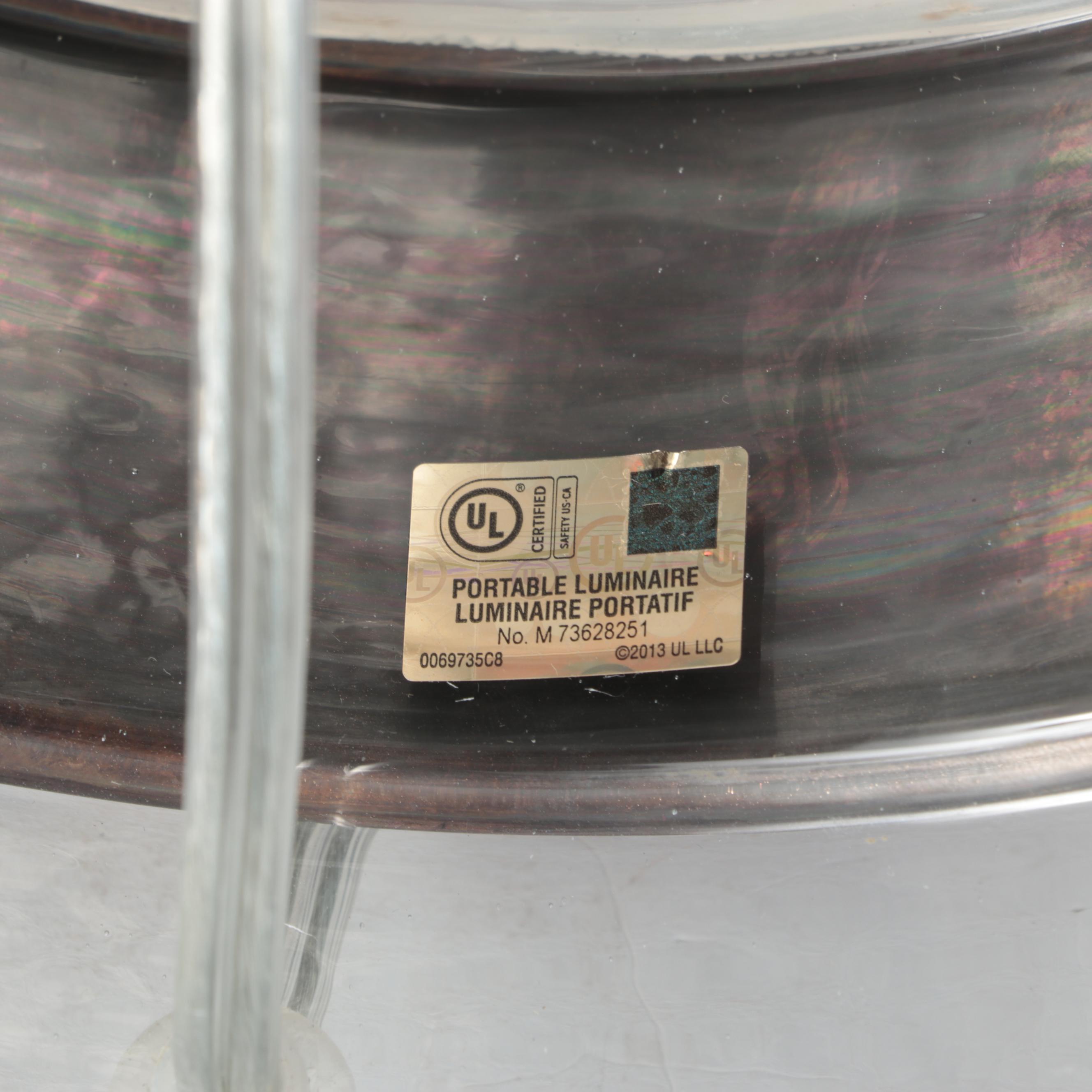 Pottery Barn "Bailey" Metal-Banded Glass Table Lamp