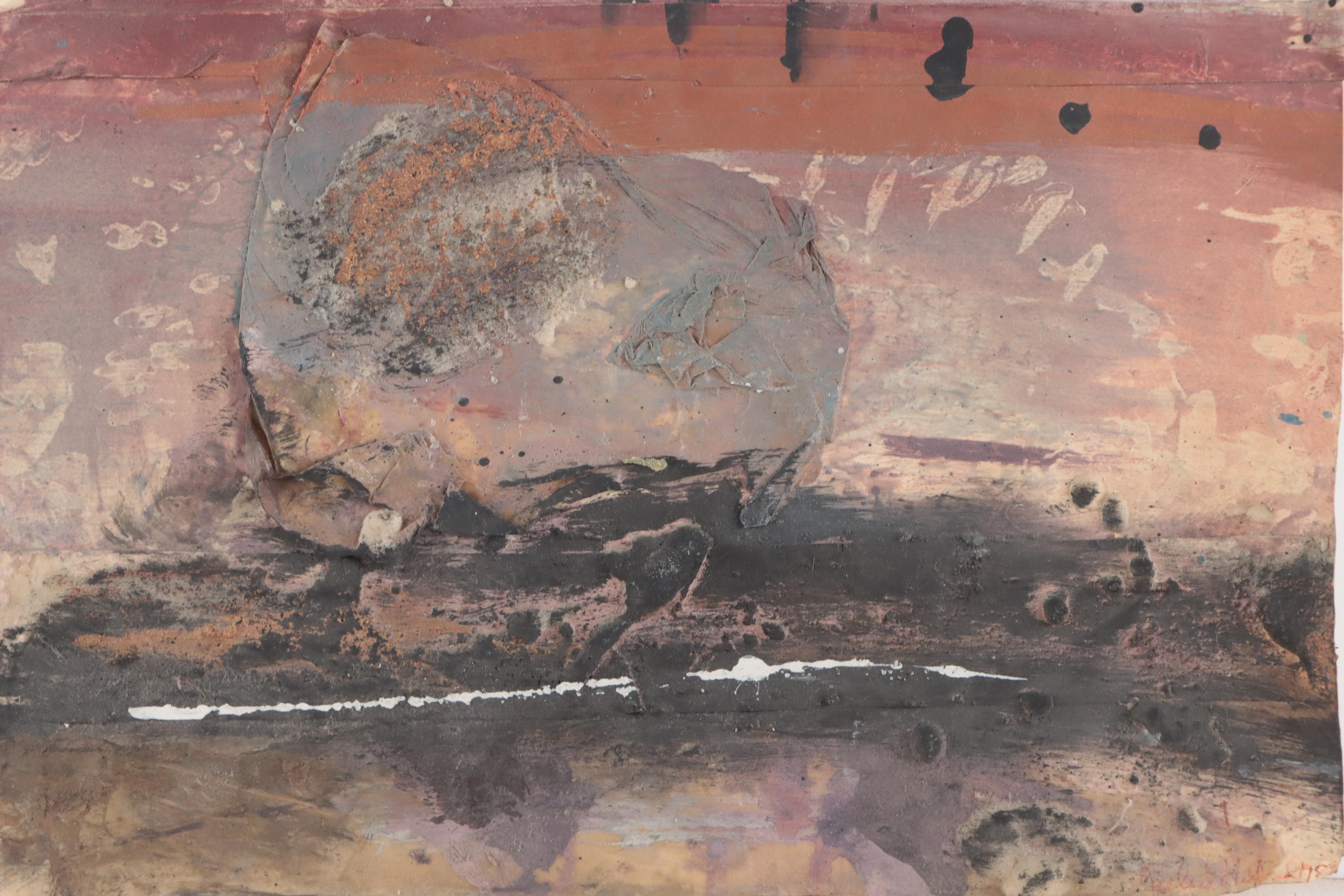 Juliet Holland Mixed Media Painting, 1989