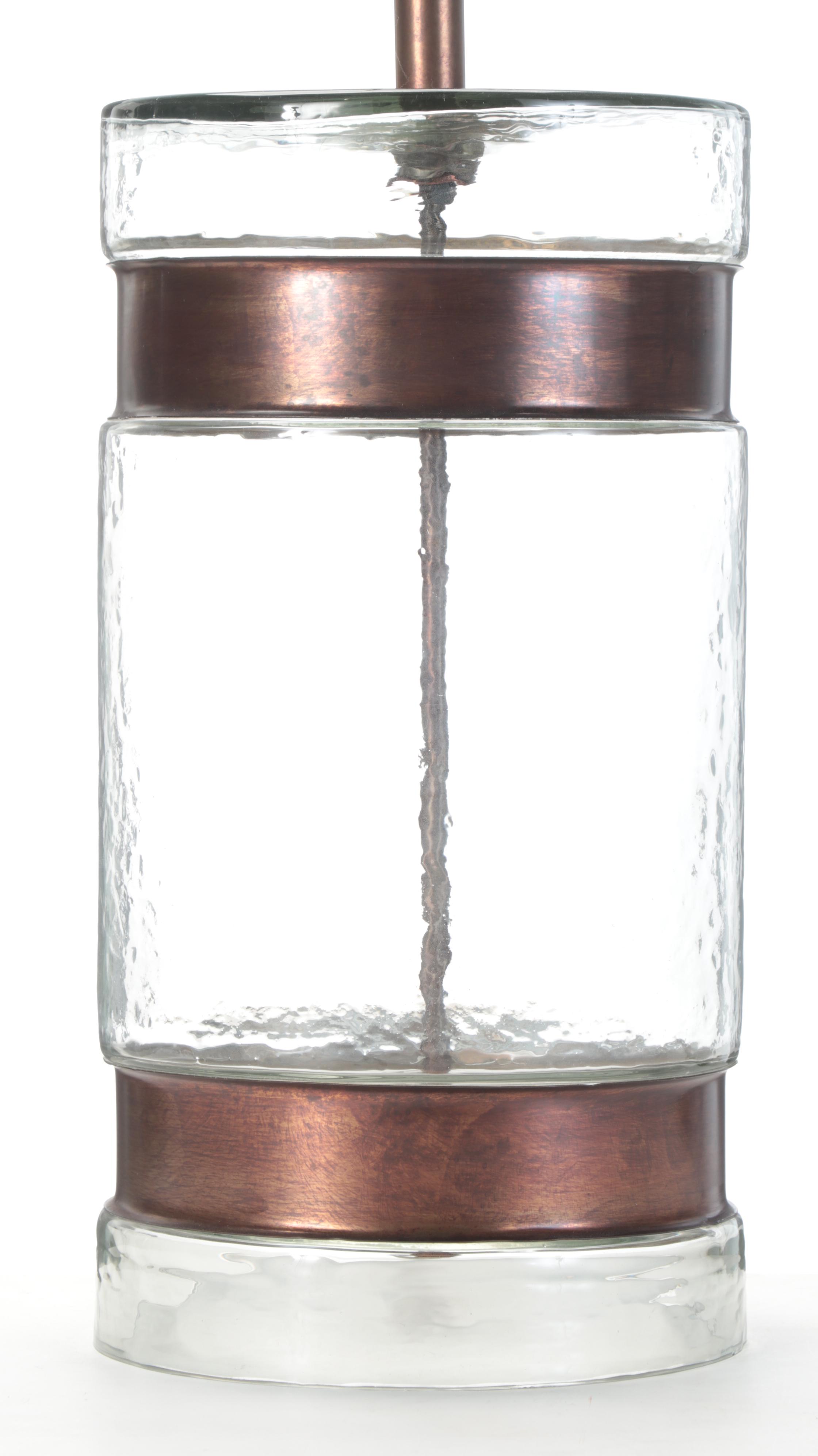 Pottery Barn "Tall Bailey" Metal-Banded Glass Table Lamp