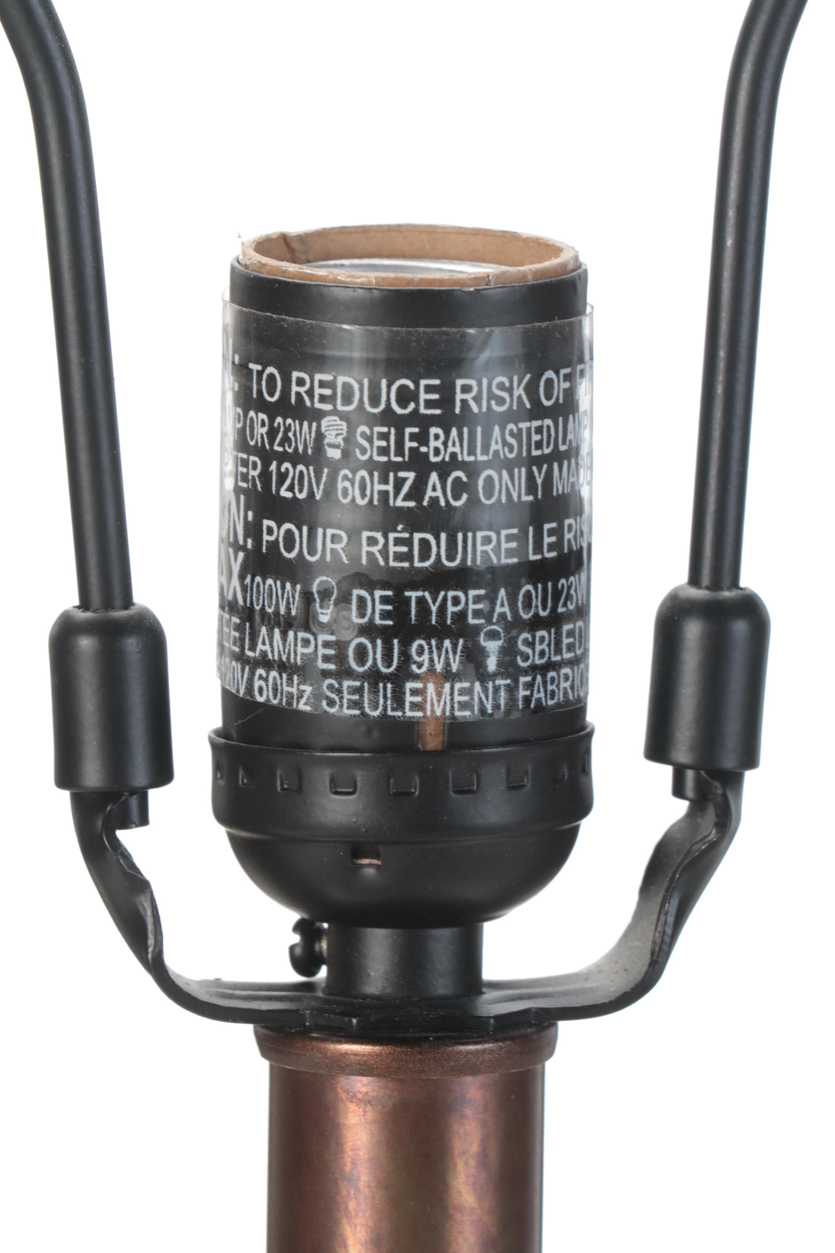 Pottery Barn "Tall Bailey" Metal-Banded Glass Table Lamp