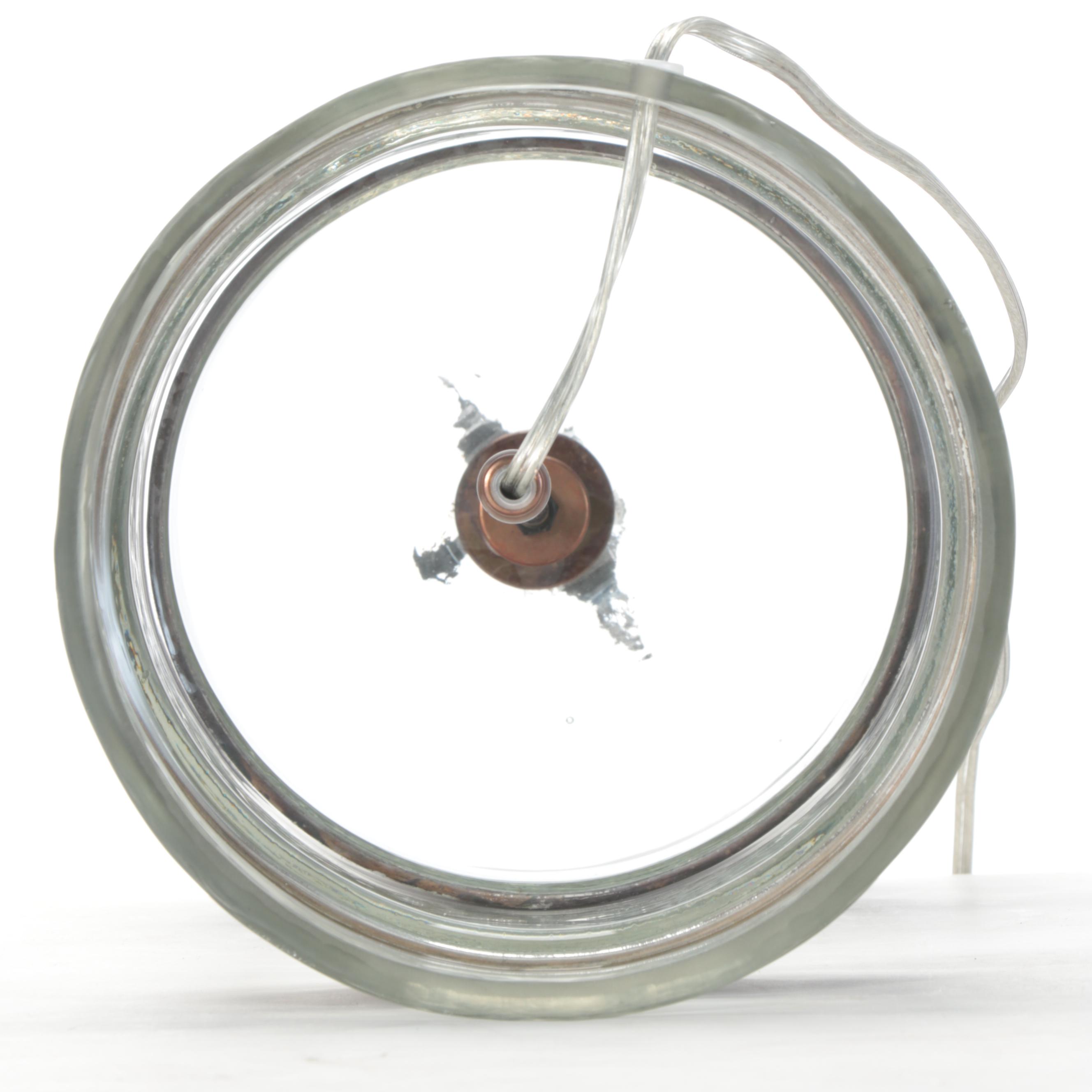 Pottery Barn "Tall Bailey" Metal-Banded Glass Table Lamp