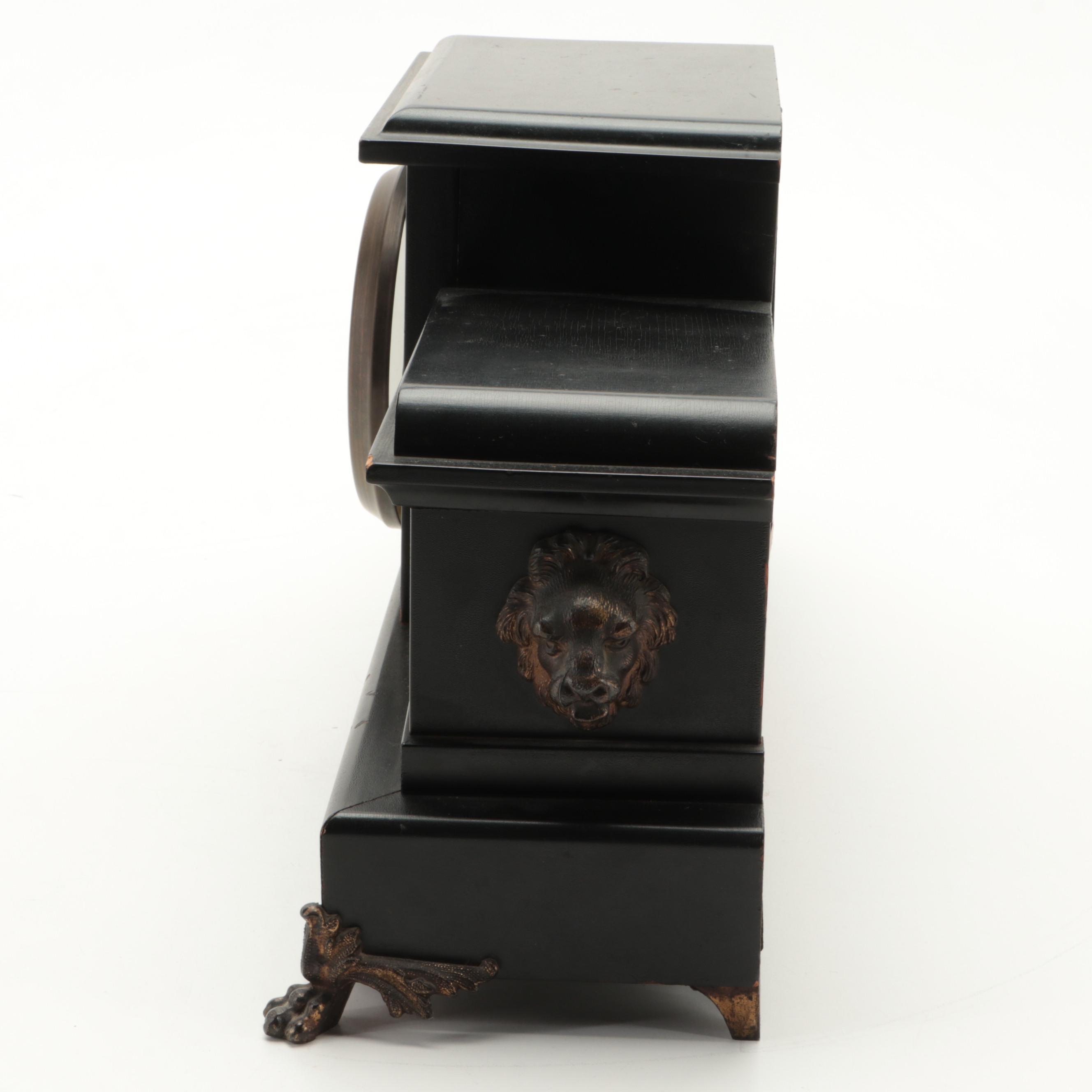 E. Ingraham Co. Ebonized Mantel Clock, Early 20th Century