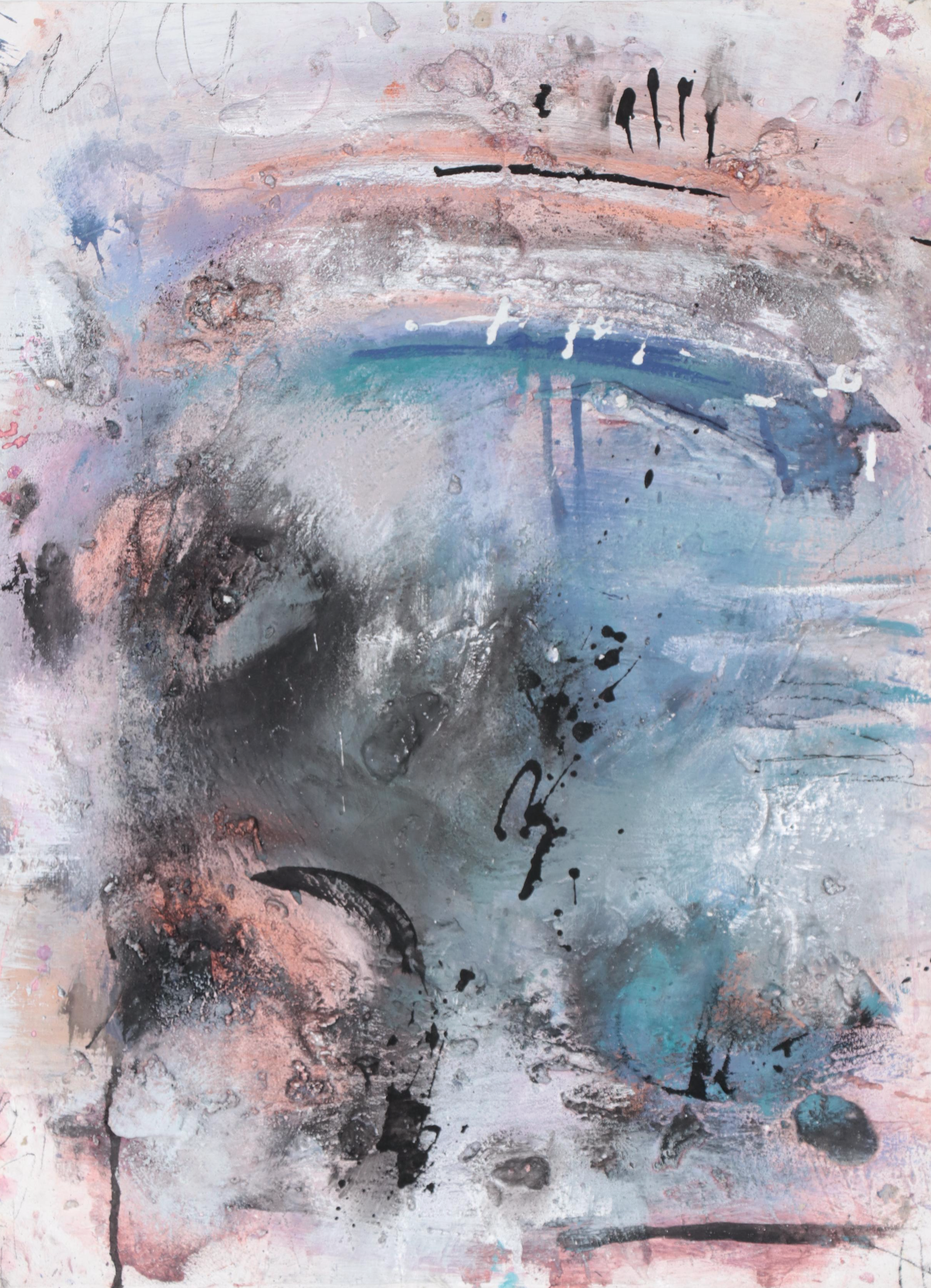 Juliet Holland Abstract Mixed Media Painting "Saugatuck # 8," Late 20th Century