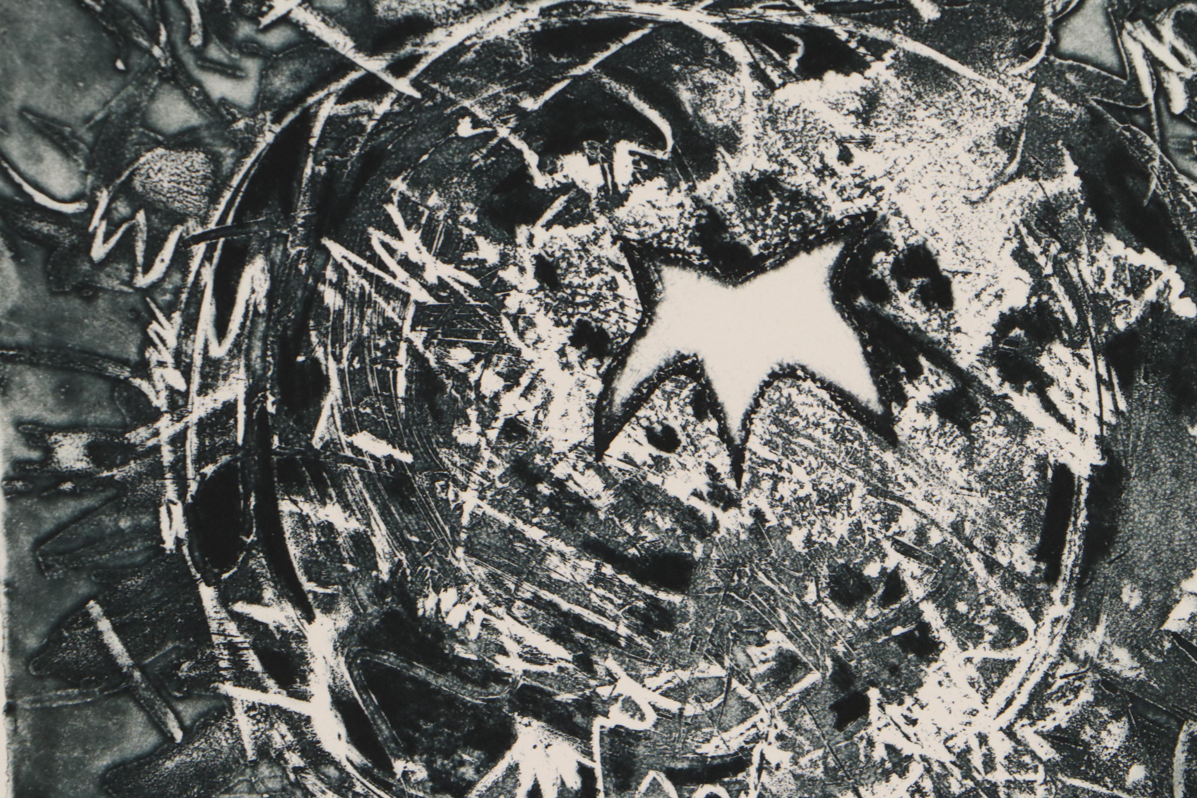 Sarah Roush Abstract Aquatint Etchings "Seething III," 1982