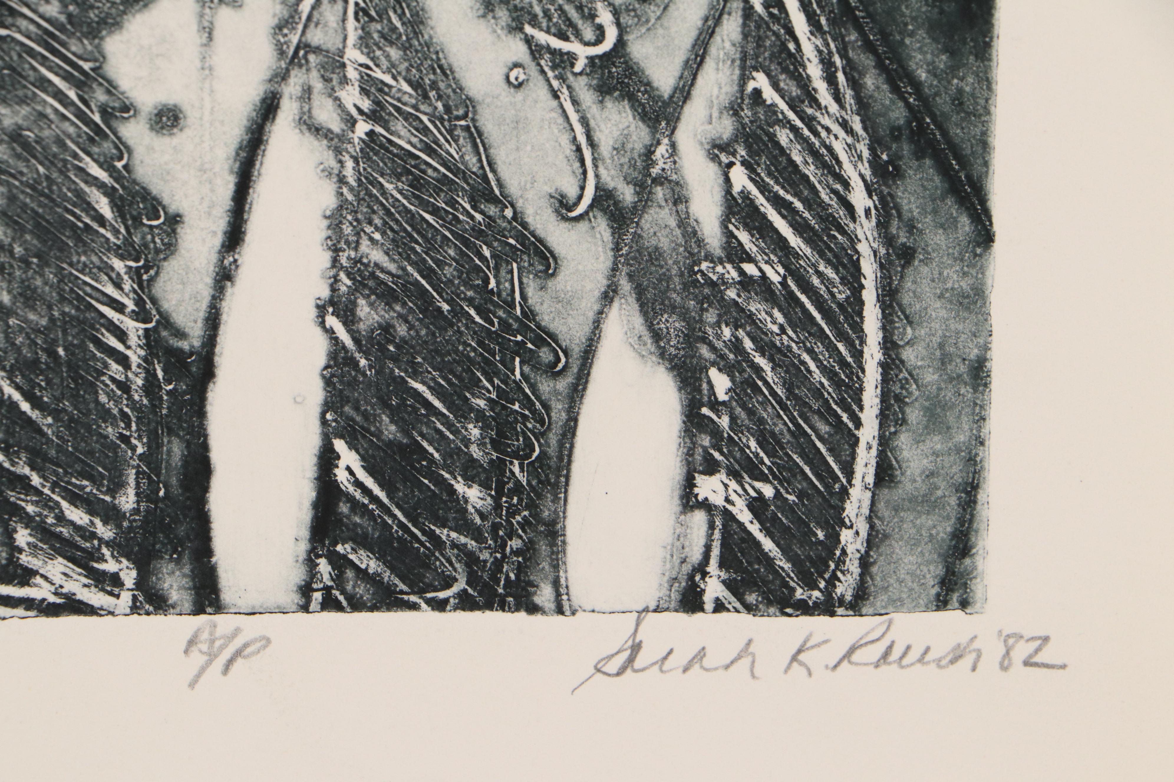 Sarah Roush Abstract Aquatint Etchings "Seething III," 1982