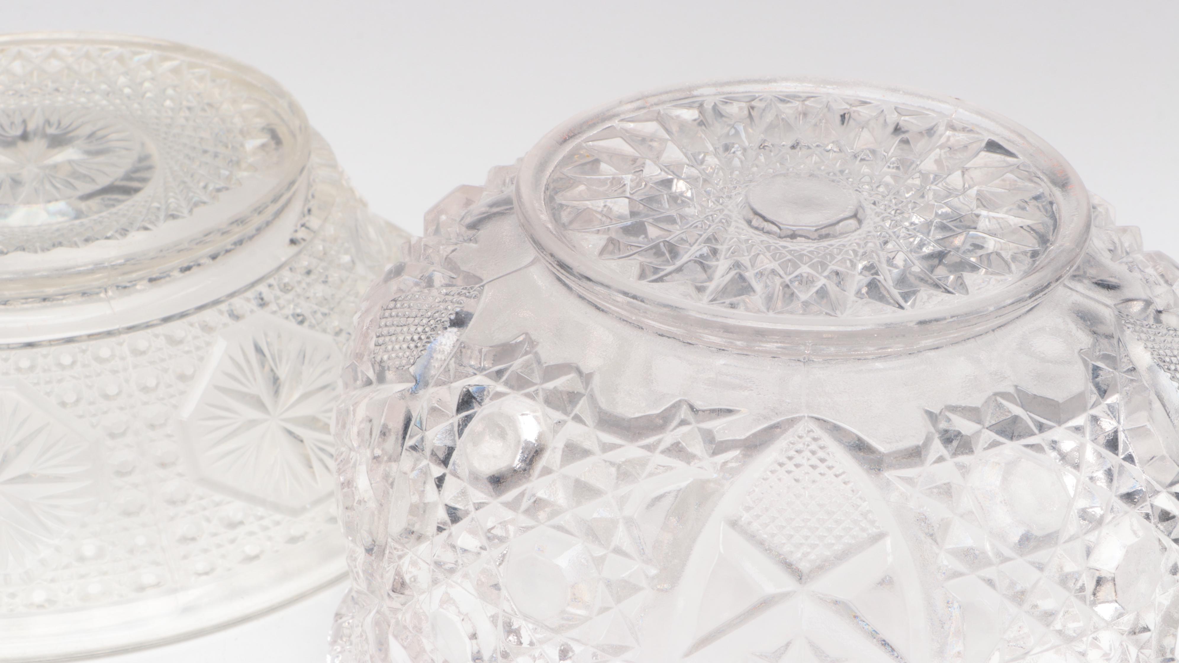 Plain Jane Style Cake Stand with Pressed Glass and Other Tableware, 20th C.