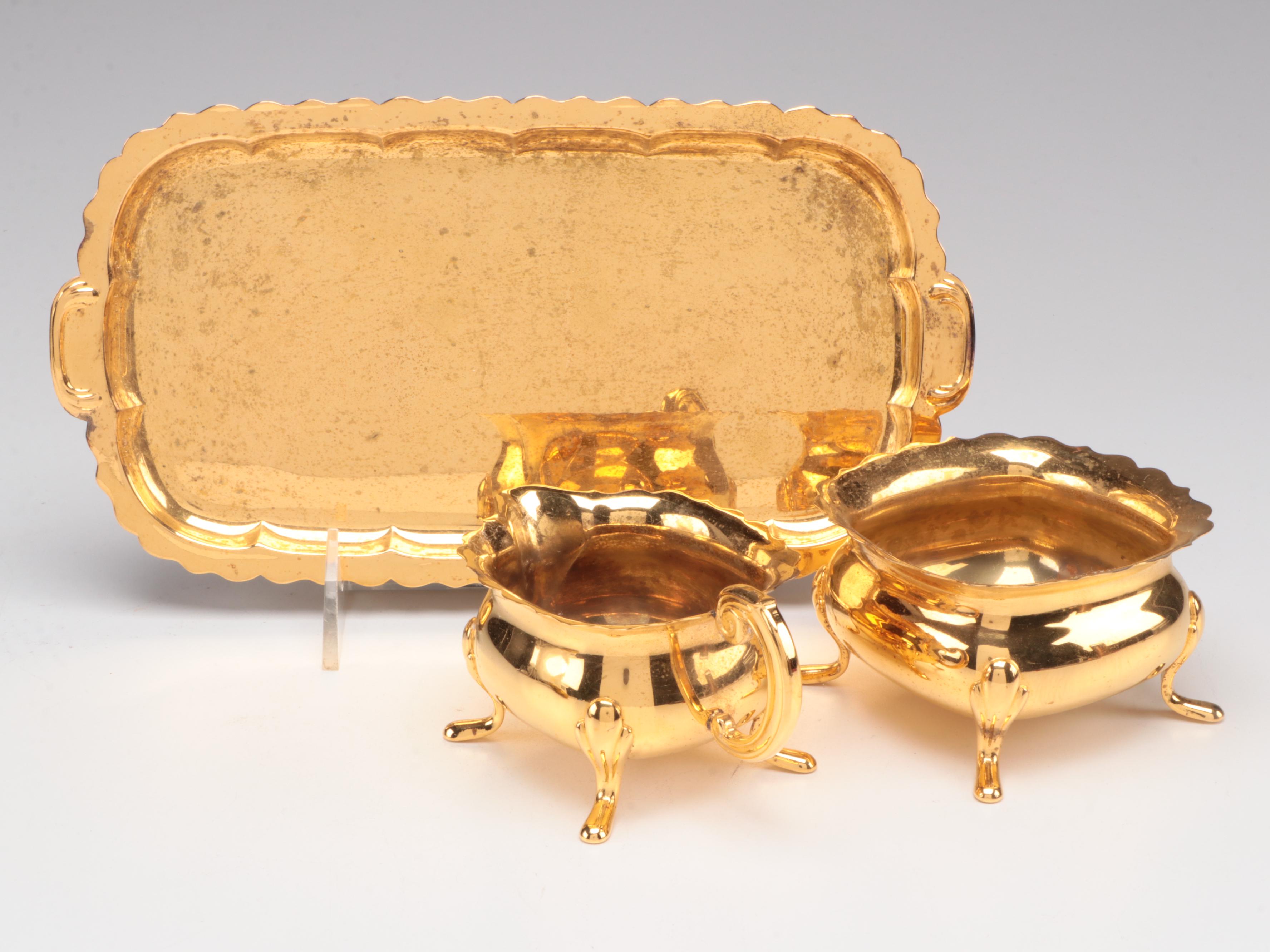 Plain Jane Style Cake Stand with Pressed Glass and Other Tableware, 20th C.