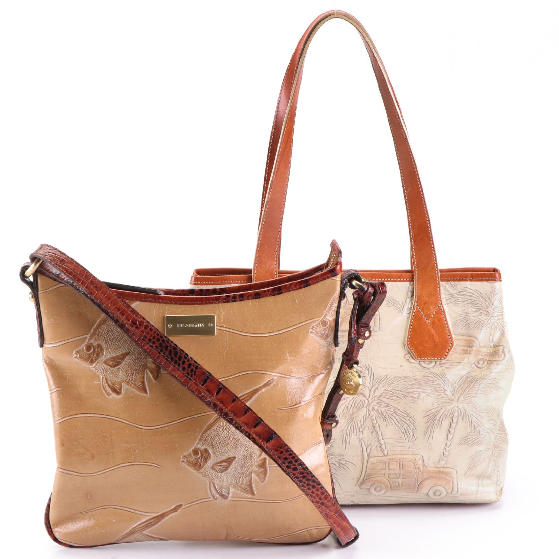 Brahmin Copa Cabana and Angelfish Embossed Leather Bags