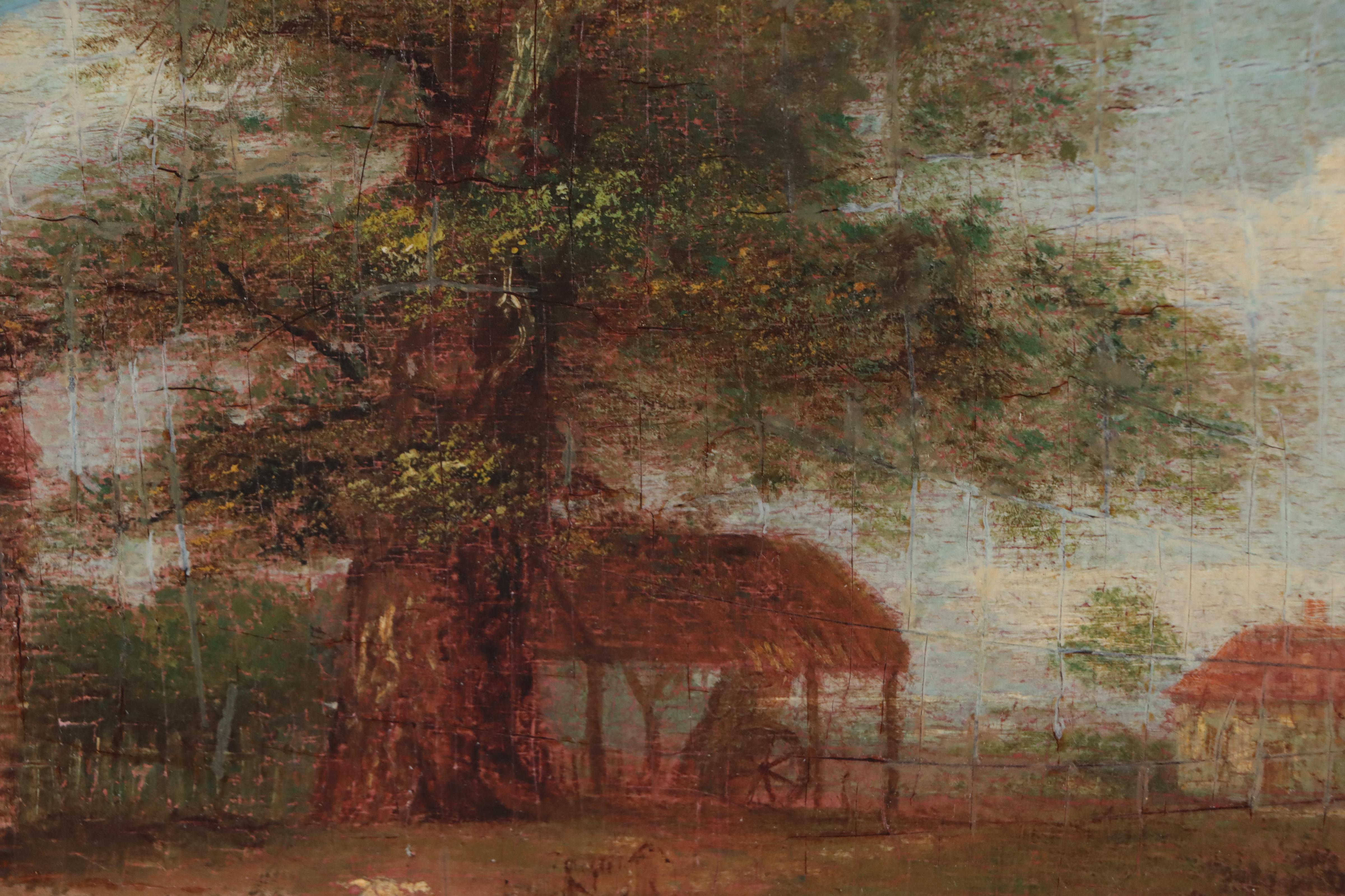 Oil Painting of Pastoral Landscape