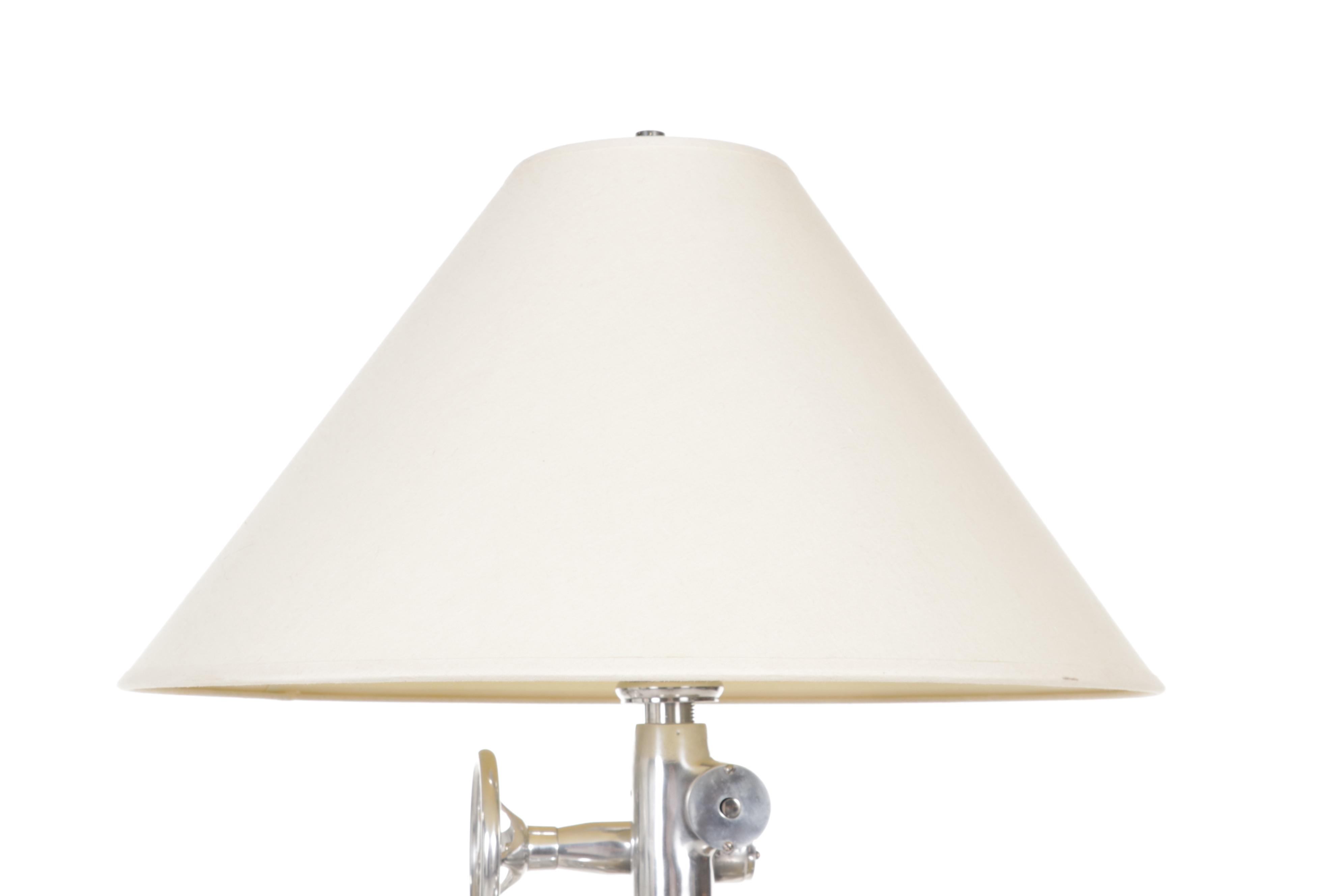 Restoration Hardware "Royal Marine" Ebonized Wood and Aluminum Tripod Floor Lamp