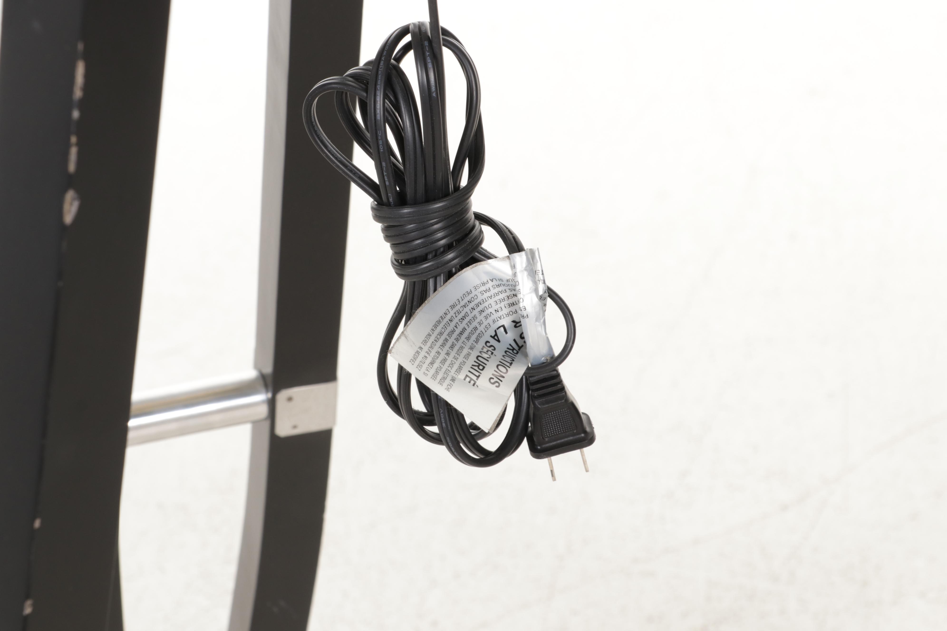 Restoration Hardware "Royal Marine" Ebonized Wood and Aluminum Tripod Floor Lamp