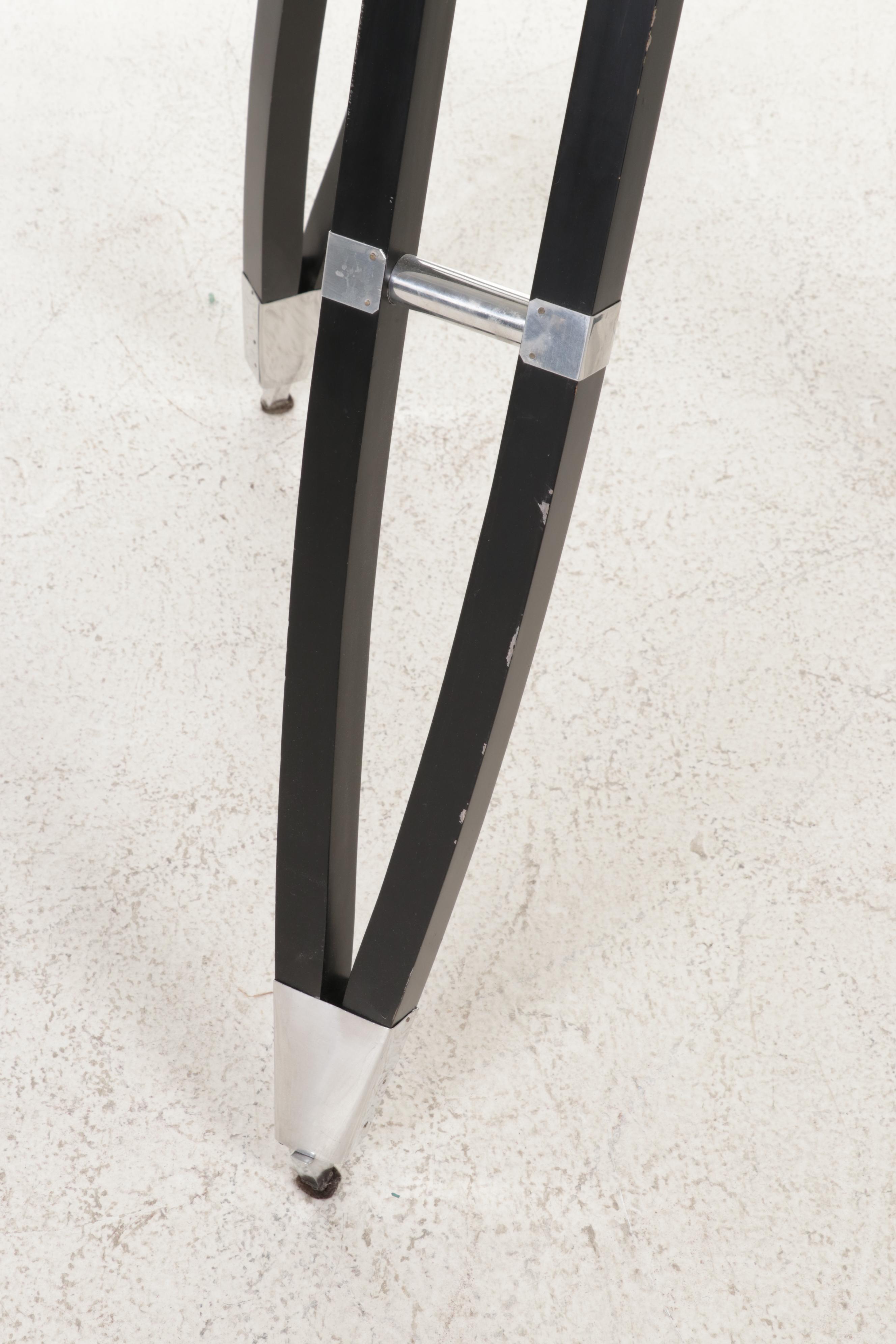 Restoration Hardware "Royal Marine" Ebonized Wood and Aluminum Tripod Floor Lamp