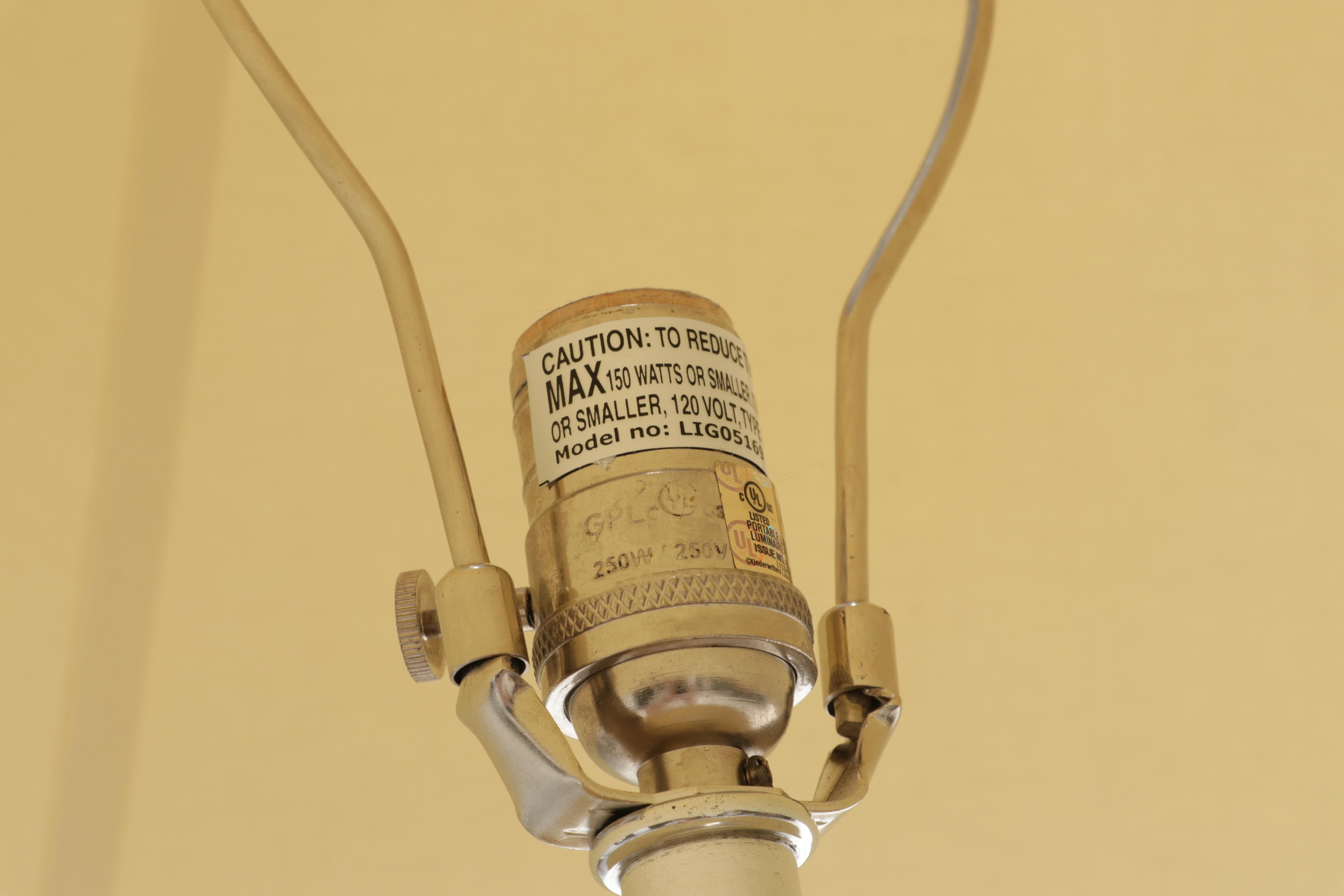 Restoration Hardware "Royal Marine" Ebonized Wood and Aluminum Tripod Floor Lamp