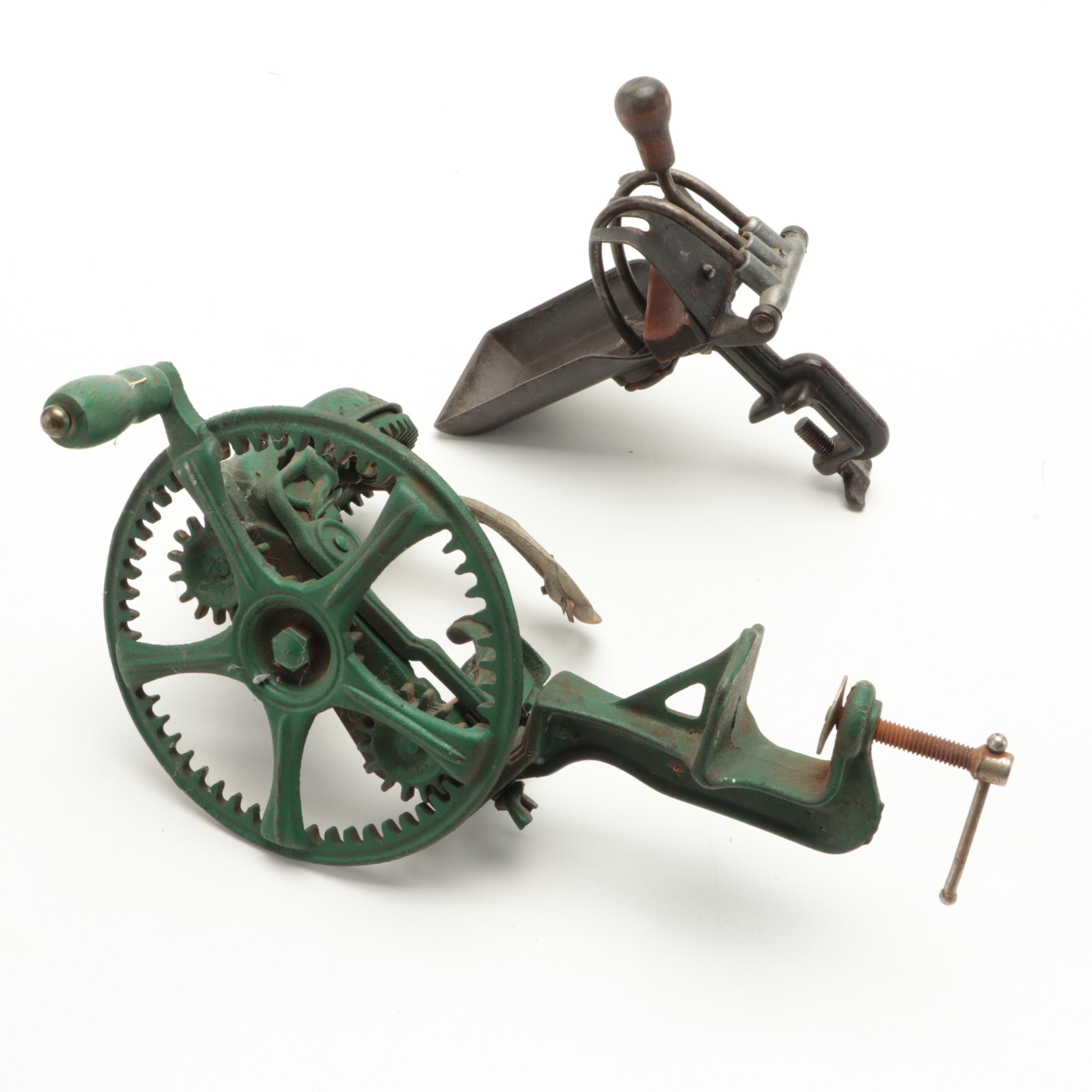 Primitive Metal Apple Peeler and Cherry Pitter, Early to Mid-20th Century