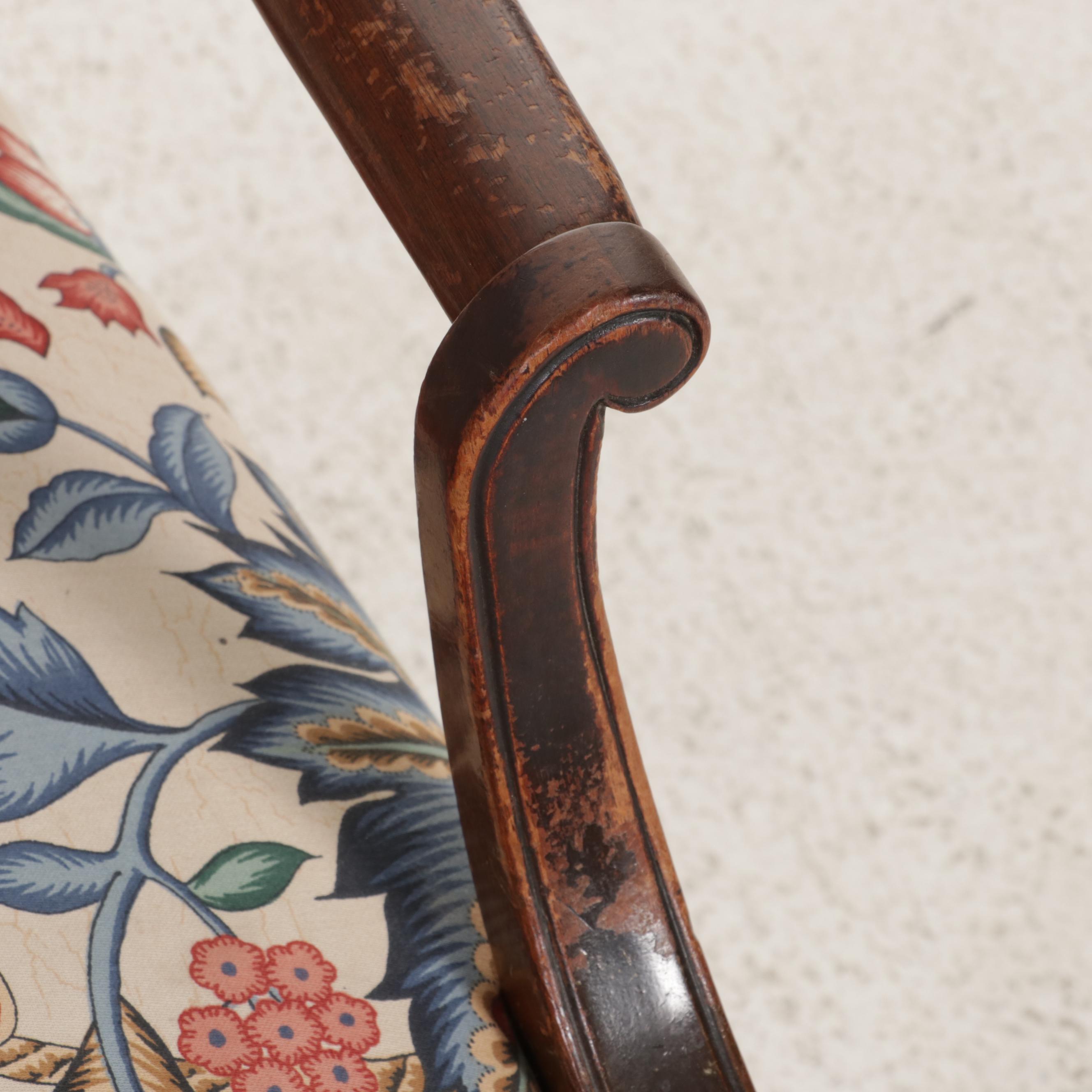 Upholstered Open Armchair, Mid 20th Century