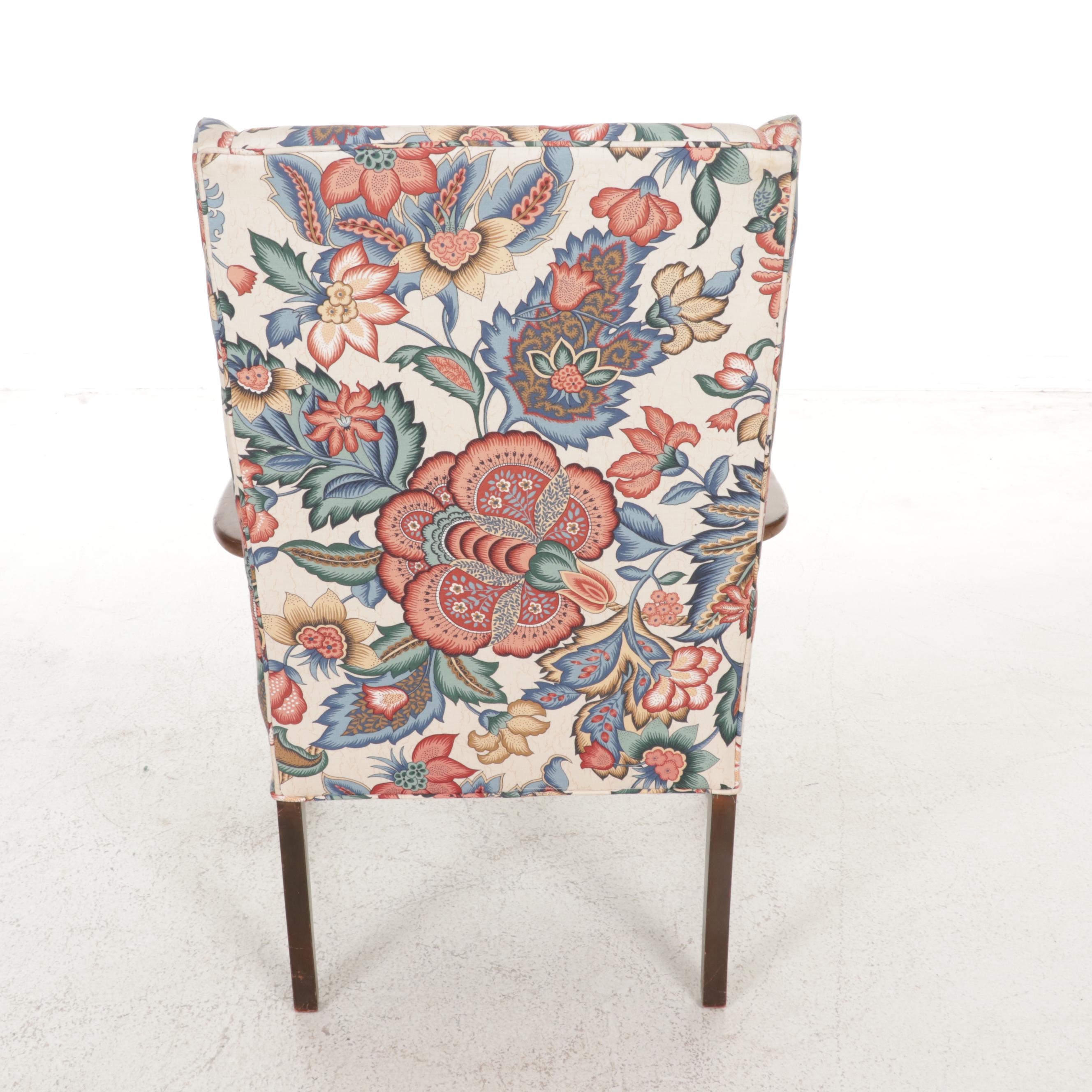 Upholstered Open Armchair, Mid 20th Century