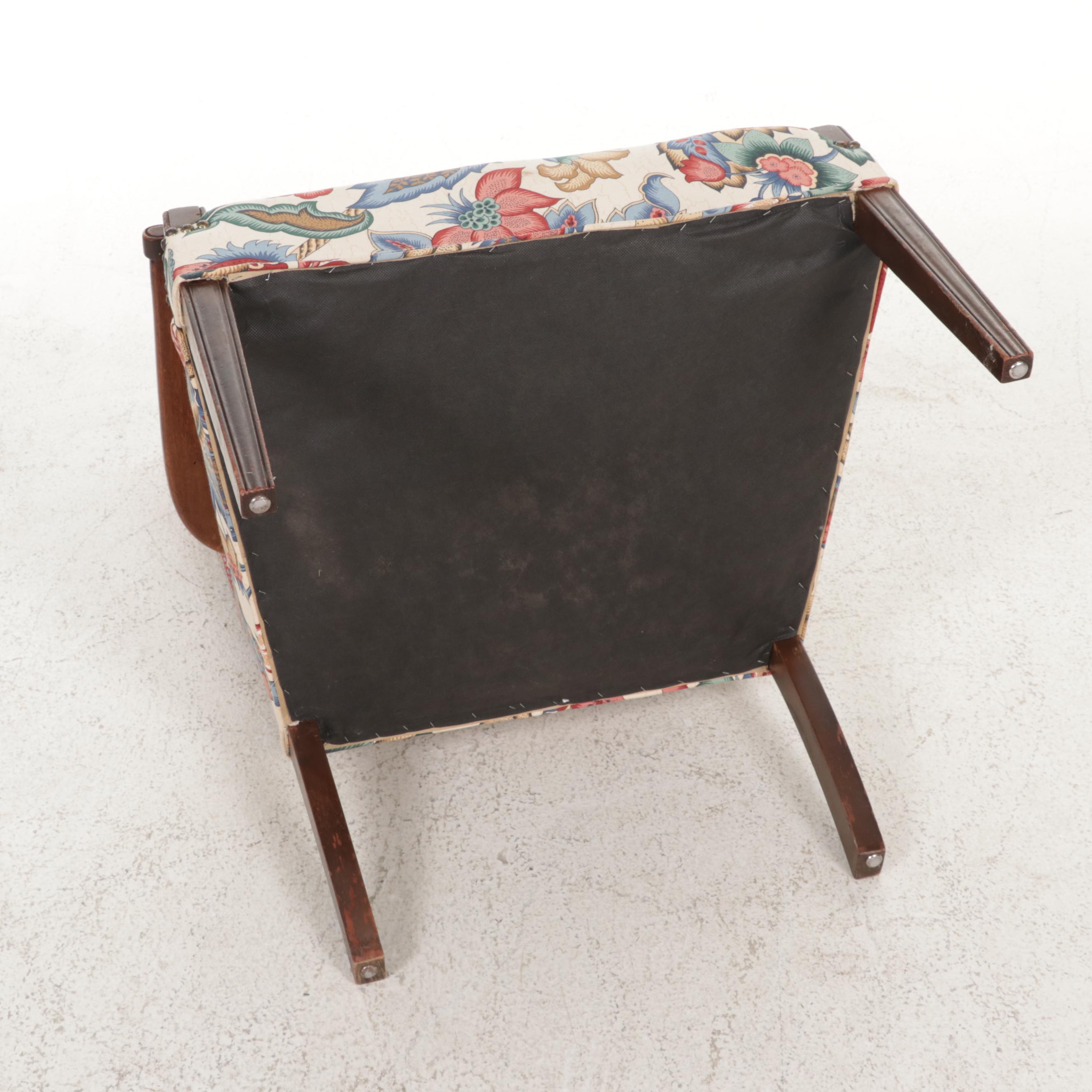 Upholstered Open Armchair, Mid 20th Century