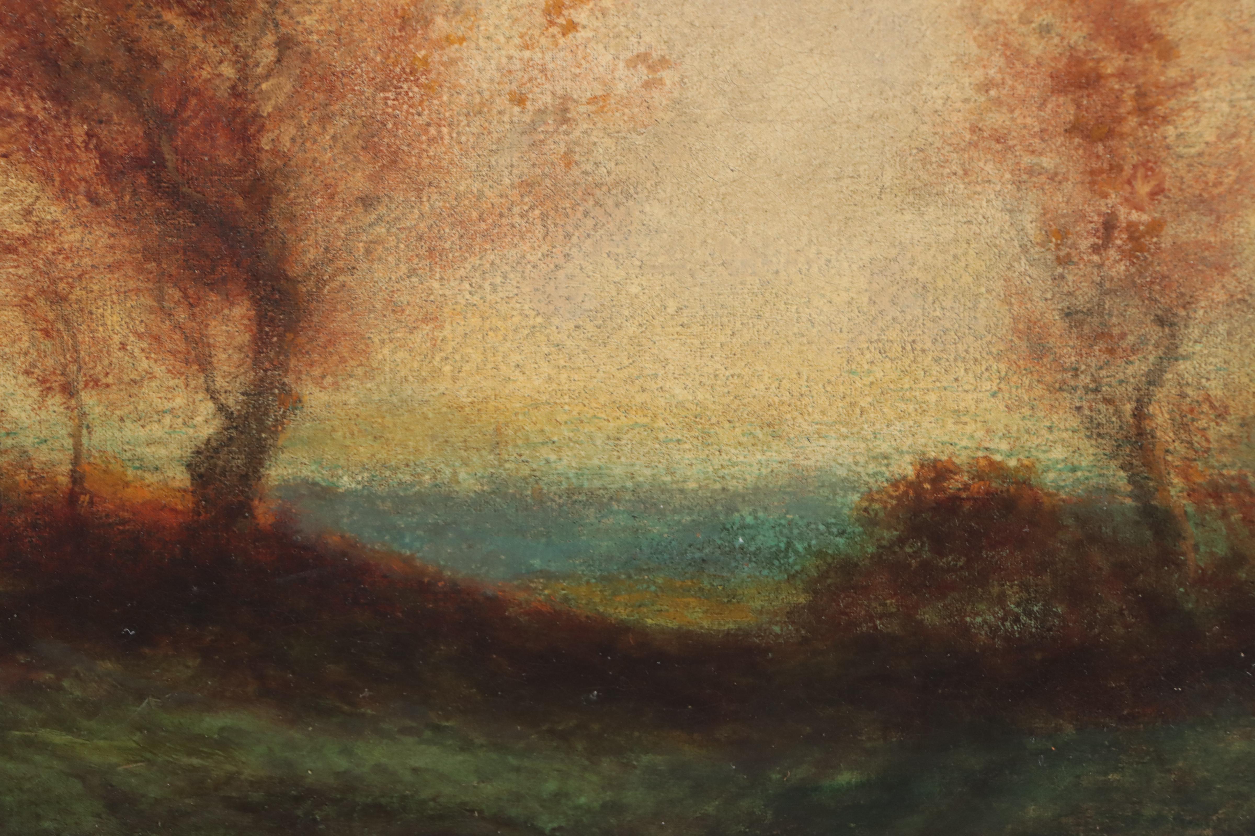 Hudson Mindell Kitchell Tonalist Oil Painting of Landscape