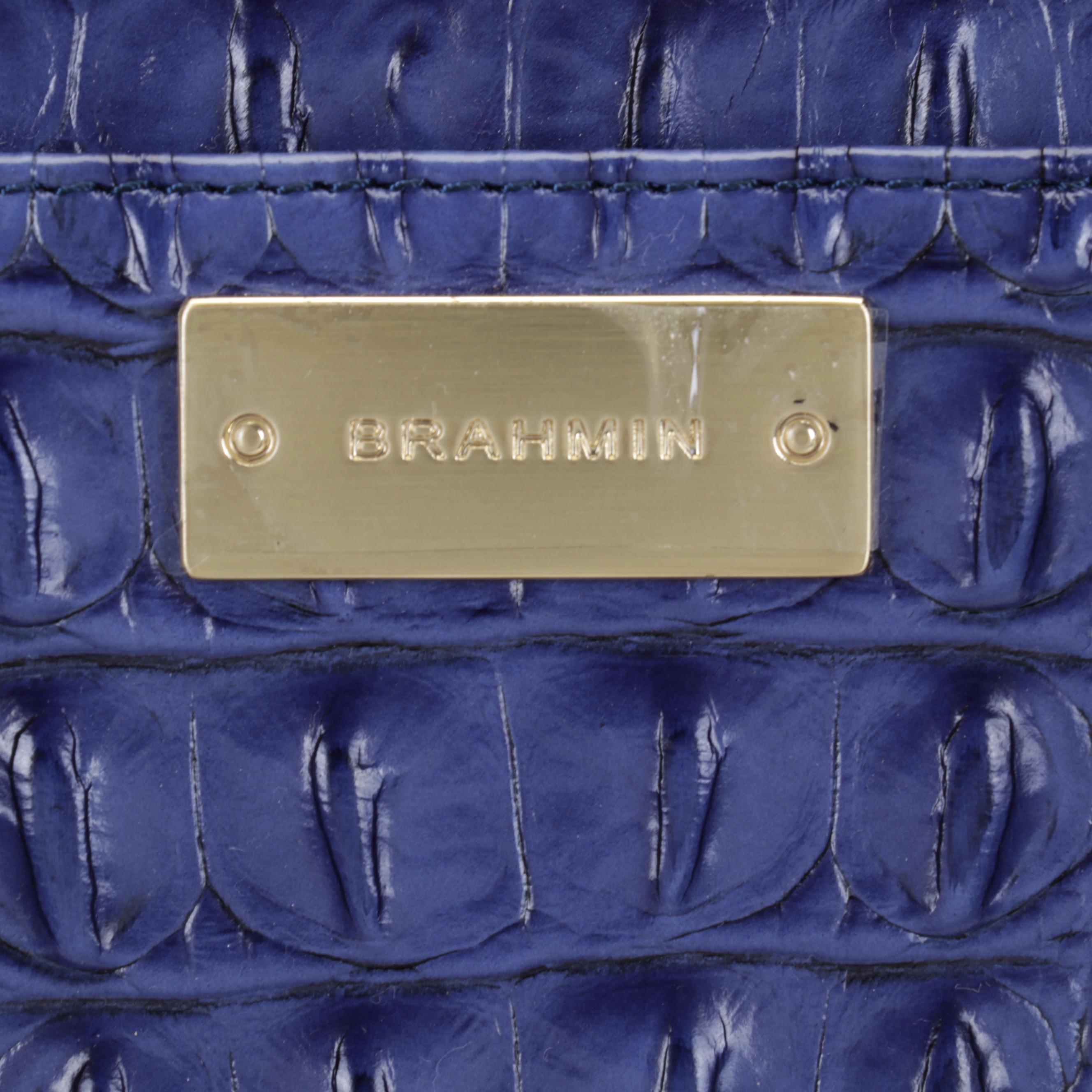 Brahmin Anywhere Weekender Bag In Lapis Melbourne Croc-Embossed Leather