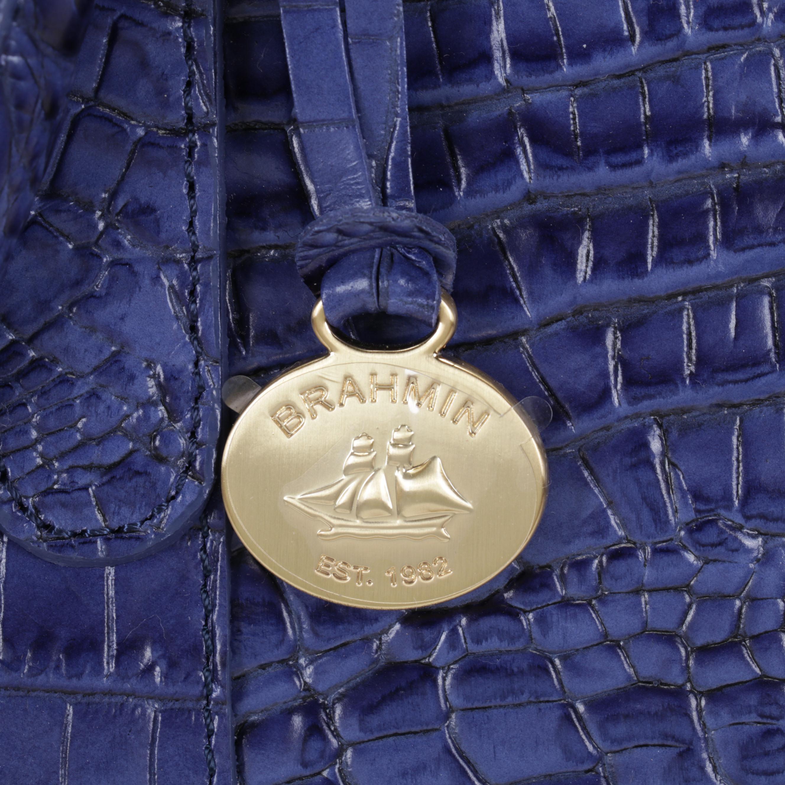 Brahmin Anywhere Weekender Bag In Lapis Melbourne Croc-Embossed Leather