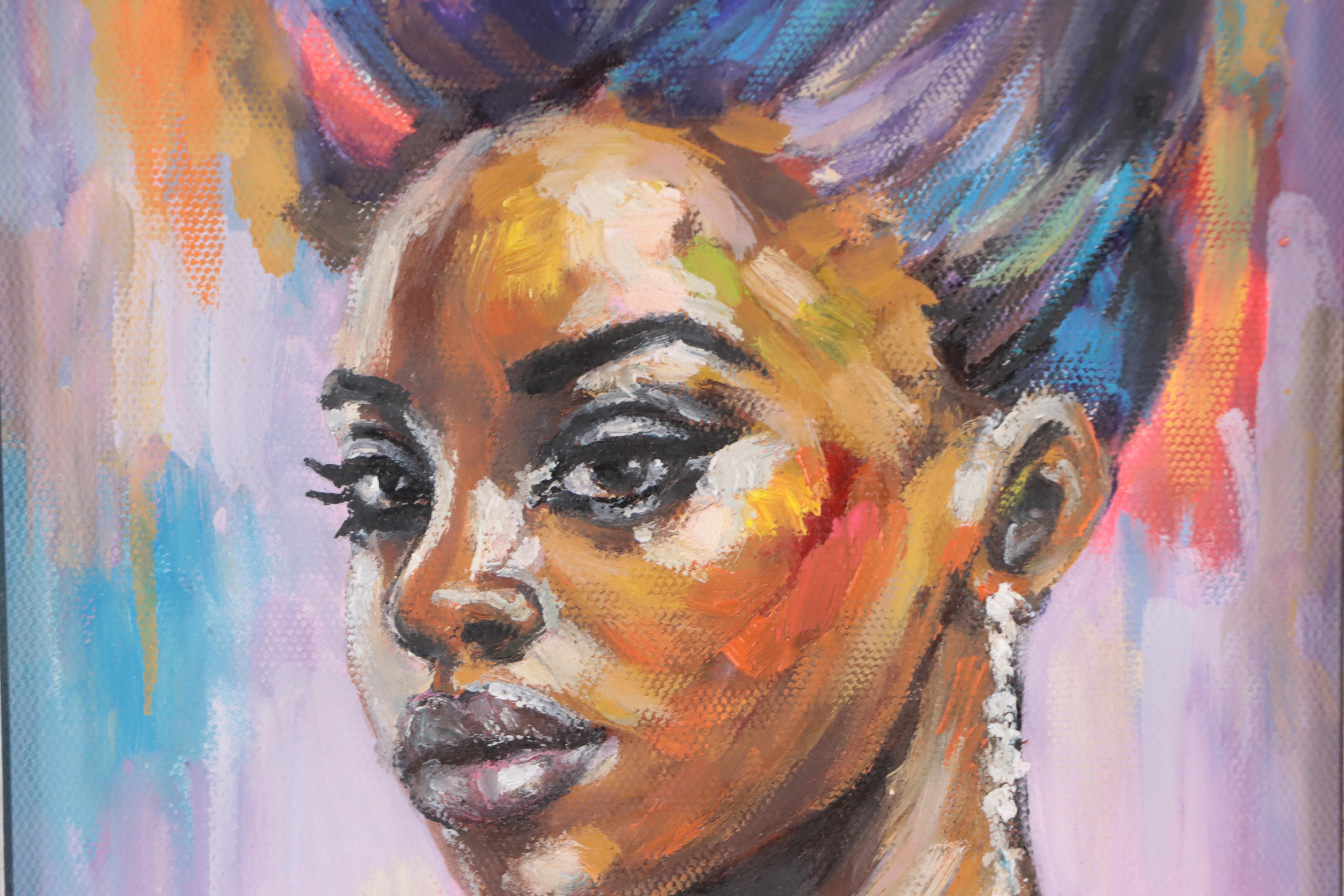 Portrait Oil Painting of Black Woman