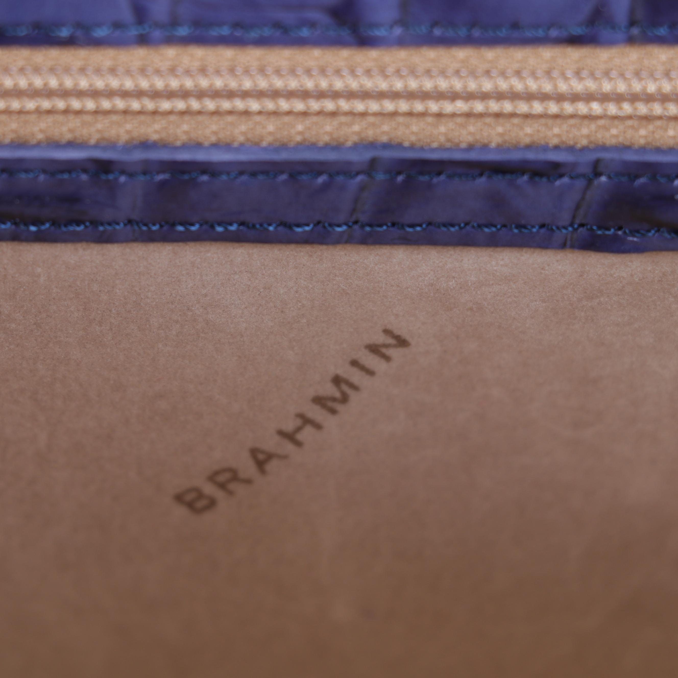 Brahmin Anywhere Weekender Bag In Lapis Melbourne Croc-Embossed Leather
